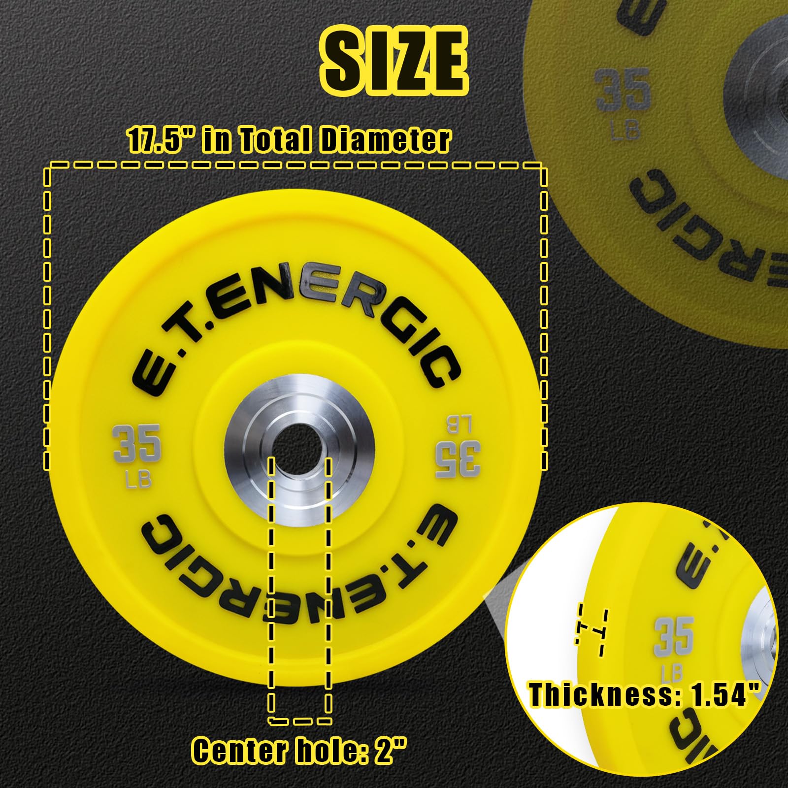 10LB-55LB Odorless Olympic Bumper Plates with 2