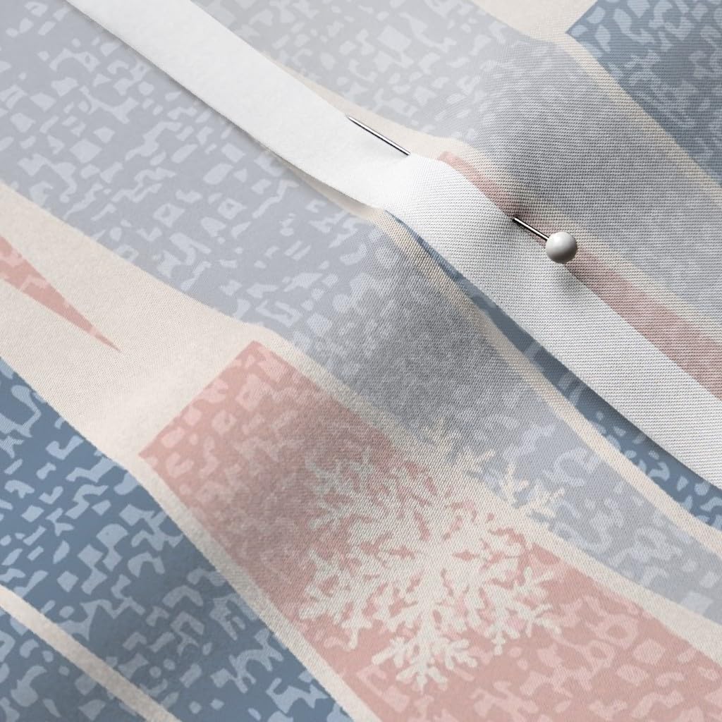 Retro Icicles Pink and Blue Satin Fabric by The Yard - Premium Printed Cotton for Sewing, Lining, Apparel, Fashion, Blankets & Home Decor - Perfect for Dresses, Curtains and DIY Craft Projects