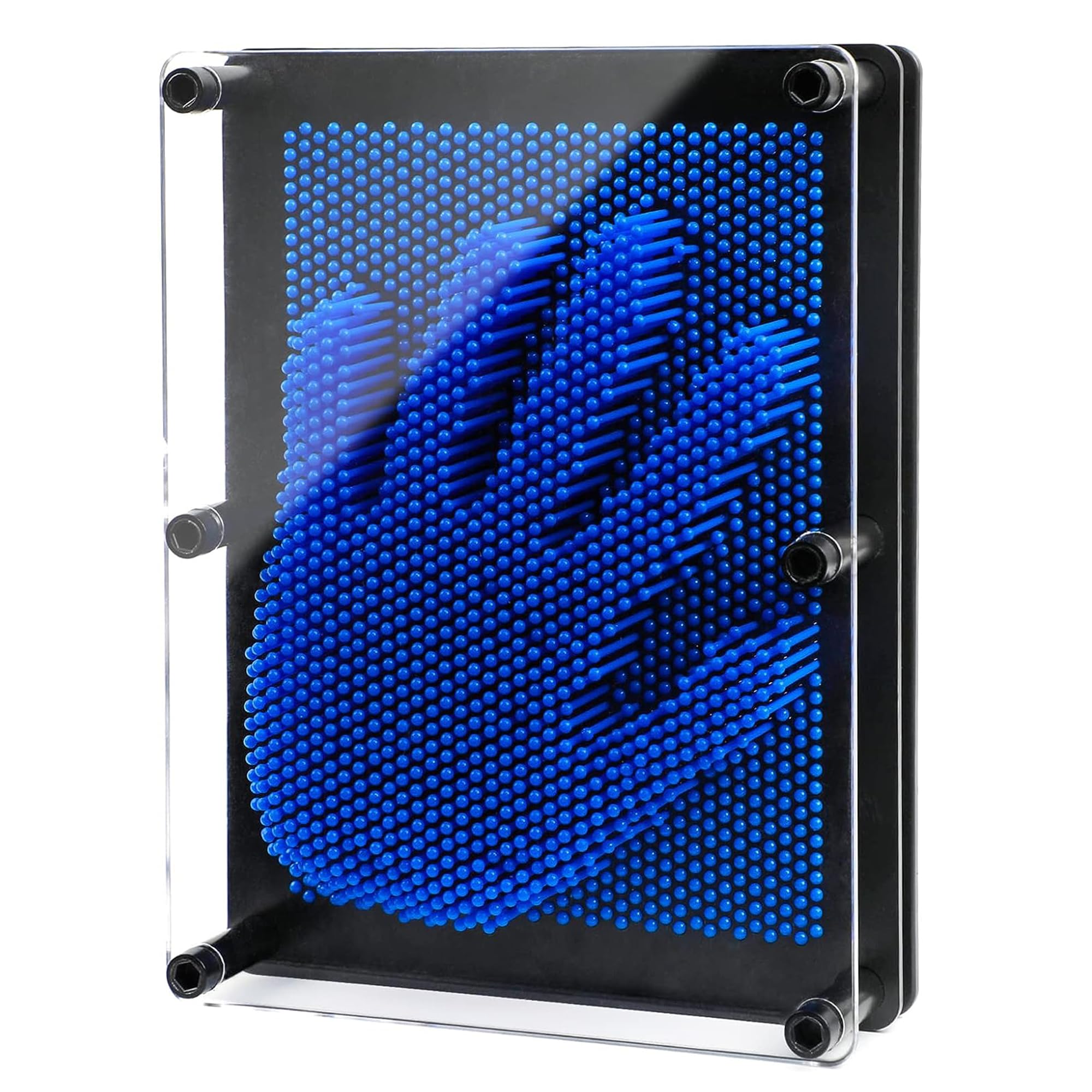 Hsxfl Classic 3D Pin Art Board Toy Sculpture - 8x6 Inch Large Sensory Fidget Toy for Kids & Adults, Stress Relief Birthday Gift for Boys Girls (Blue) - Perfect for Home, Office, Classroom & Therapy Use