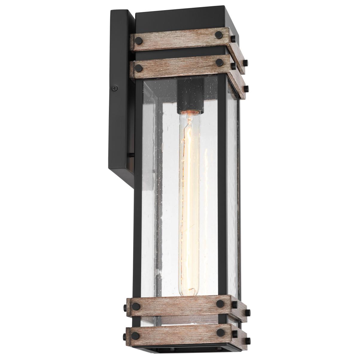 Nuvo 60 7542 Homestead Large Outdoor Wall Lantern with Wood Accent - Perfect for Porch, Patio, and Garden Lighting