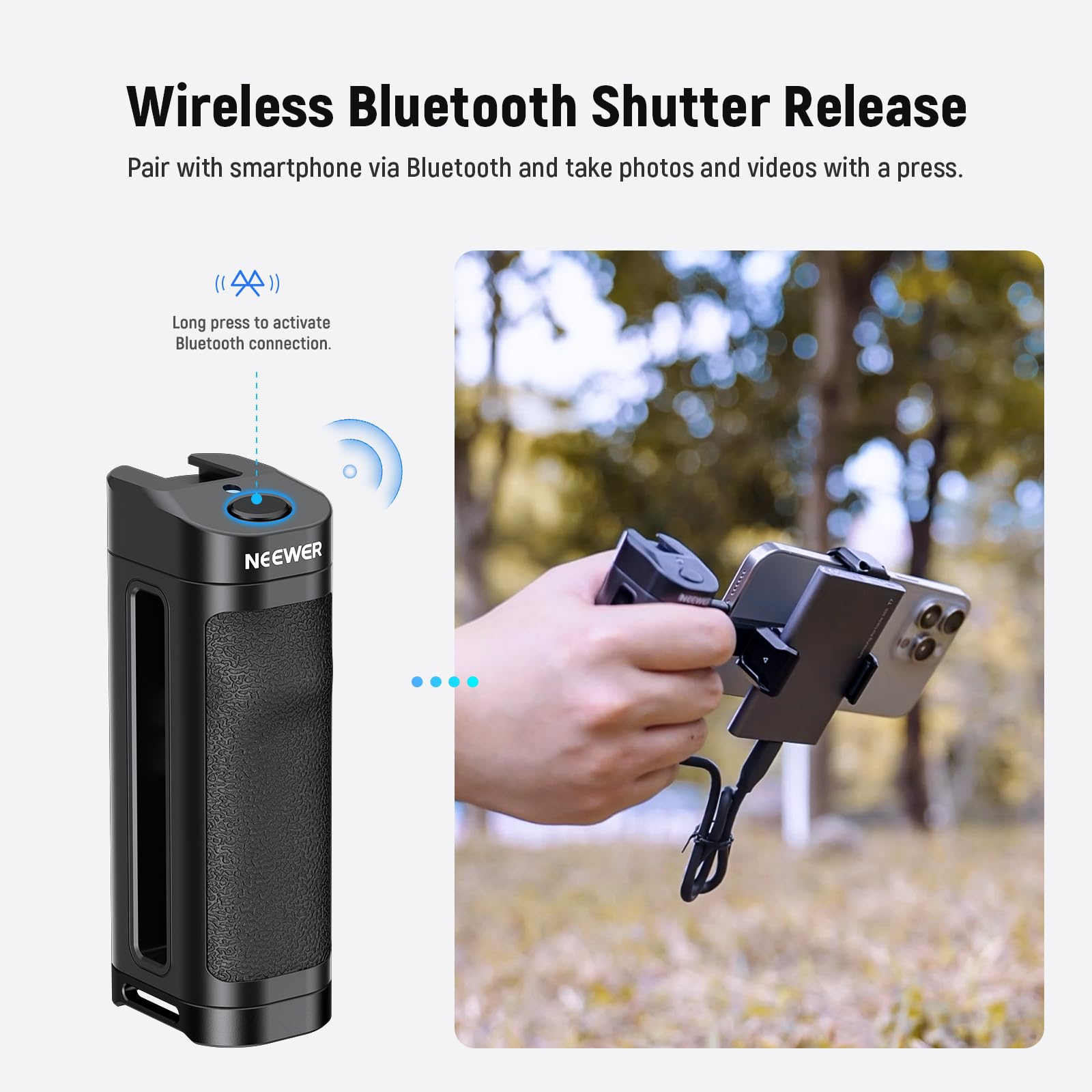 NEEWER Bluetooth Camera Side Handle Shutter Release with 2.2