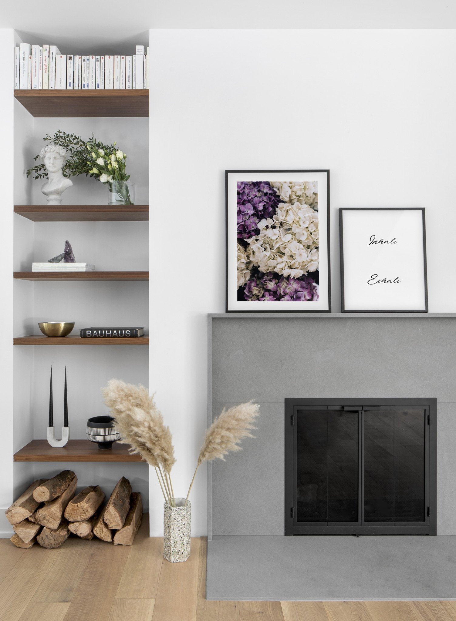 Beautiful Purple Hydrangeas Wall Art Print - Elegant Floral Poster for Home Decor, Office, Living Room & Bedroom Aesthetic