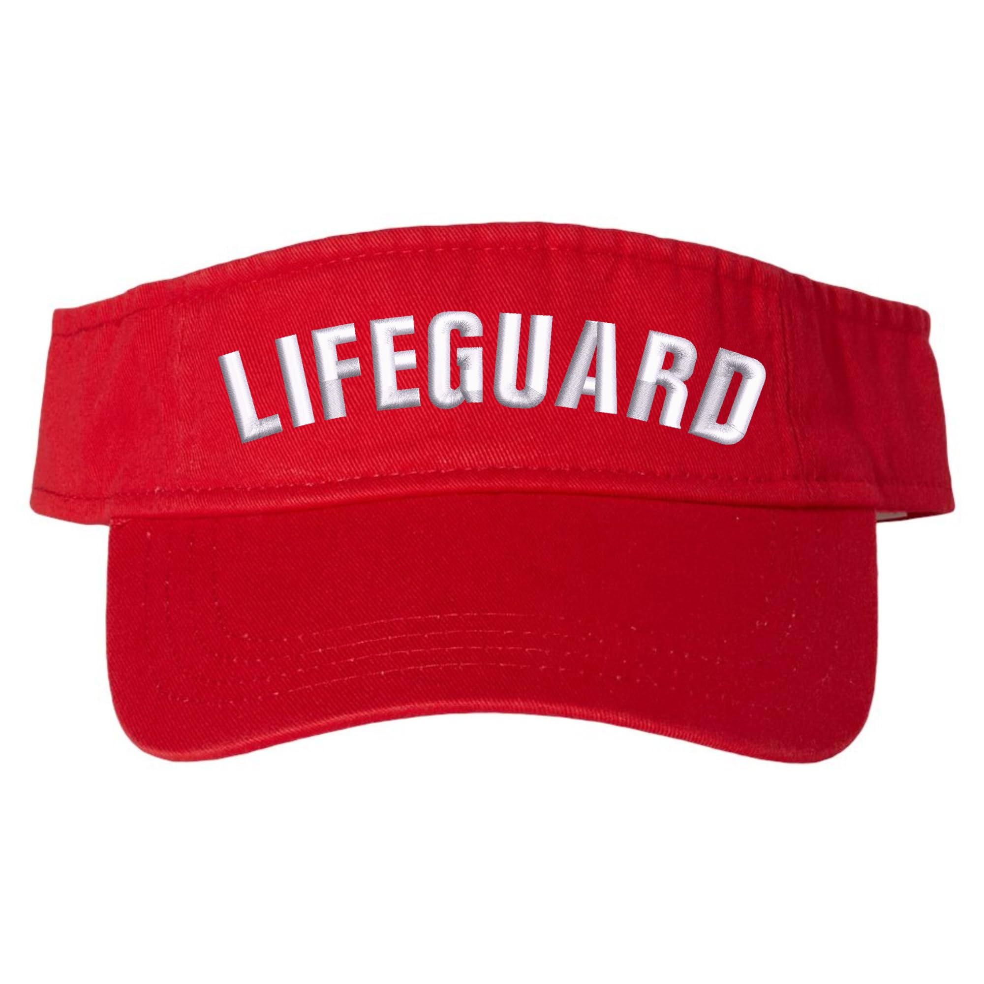 Professional Red Lifeguard Visor Hat - Men & Women's Rescue Guard Brim Cap for Pool, Sun, Beach, and Water Safety