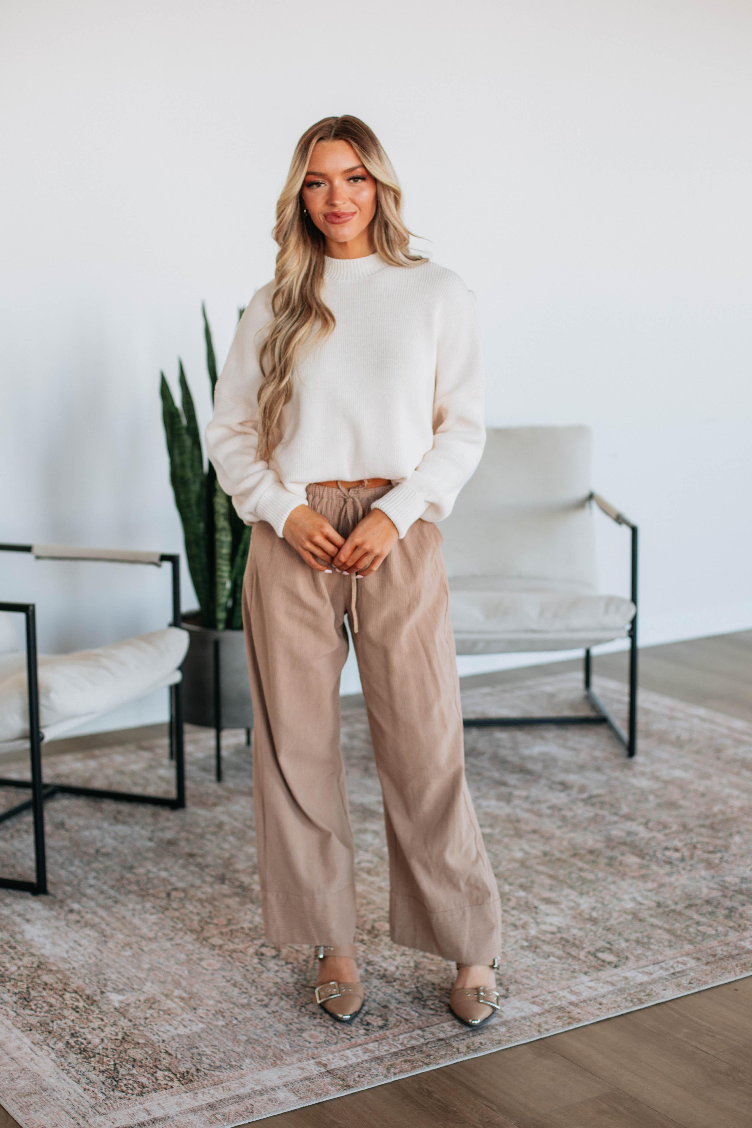 Women's Chelsea Mock Neck Sweater - Soft Natural Knit Pullover for Fall & Winter | Casual Office Wear & Cozy Layering
