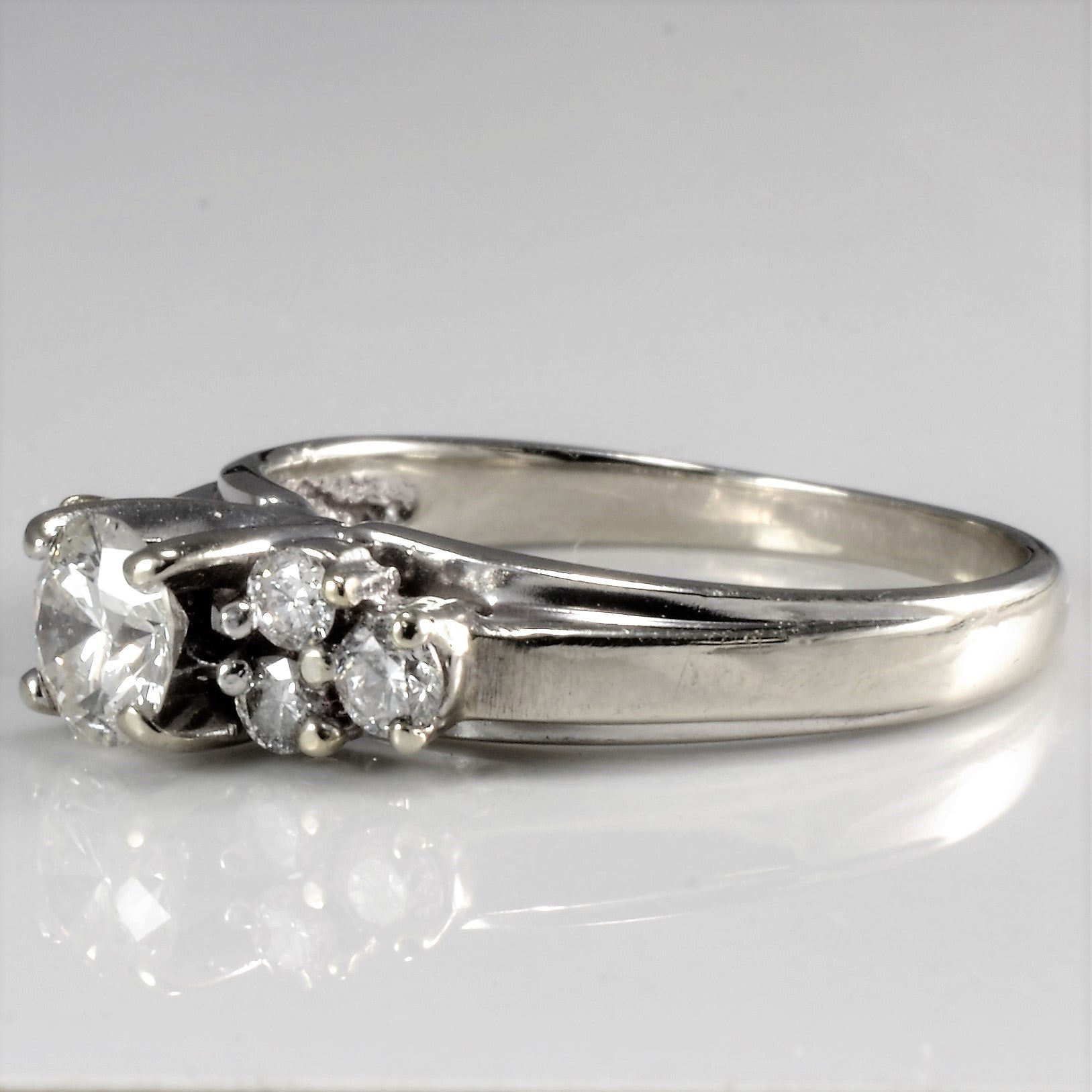 Sparkling Diamond Engagement Ring with Cluster Accents | 0.74 Carat Total Weight I1-IJ Clarity | Size 6.5 | Perfect for Proposals, Anniversaries & Special Occasions