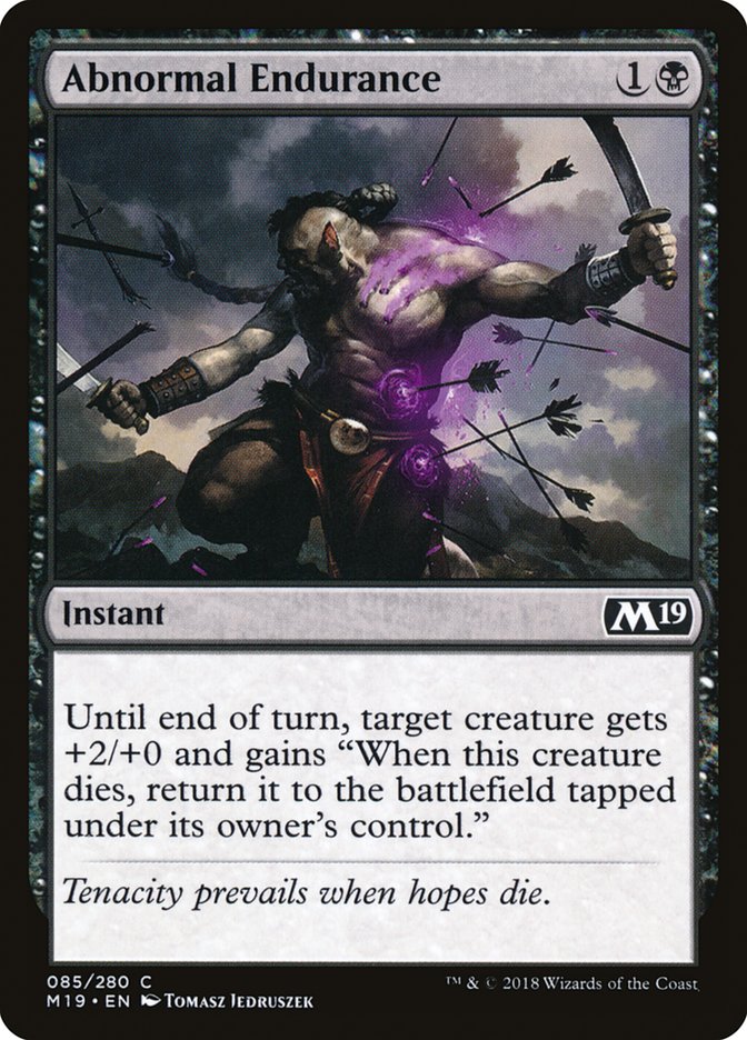 Abnormal Endurance [Core Set 2019] - MTG Magic The Gathering Card - Perfect for Commander, Standard & Modern Decks - Enhance Your Gameplay Strategy
