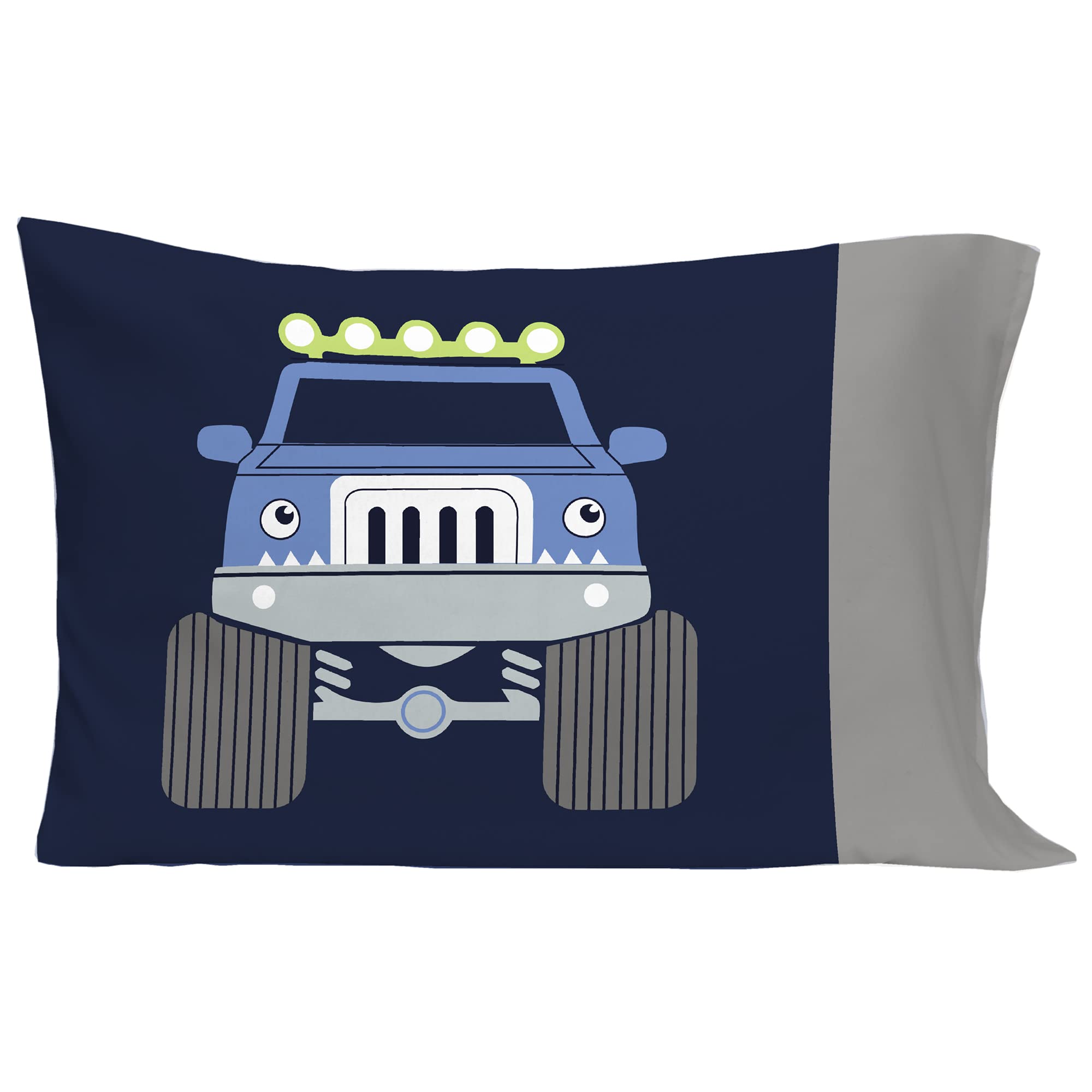 Carters Monster Truck 4-Piece Toddler Bedding Set - Soft Cotton Bed Sheets, Blanket & Pillowcase for Boys Room Decor - Perfect for Nursery, Kids Bedroom & Toddler Sleep Comfort