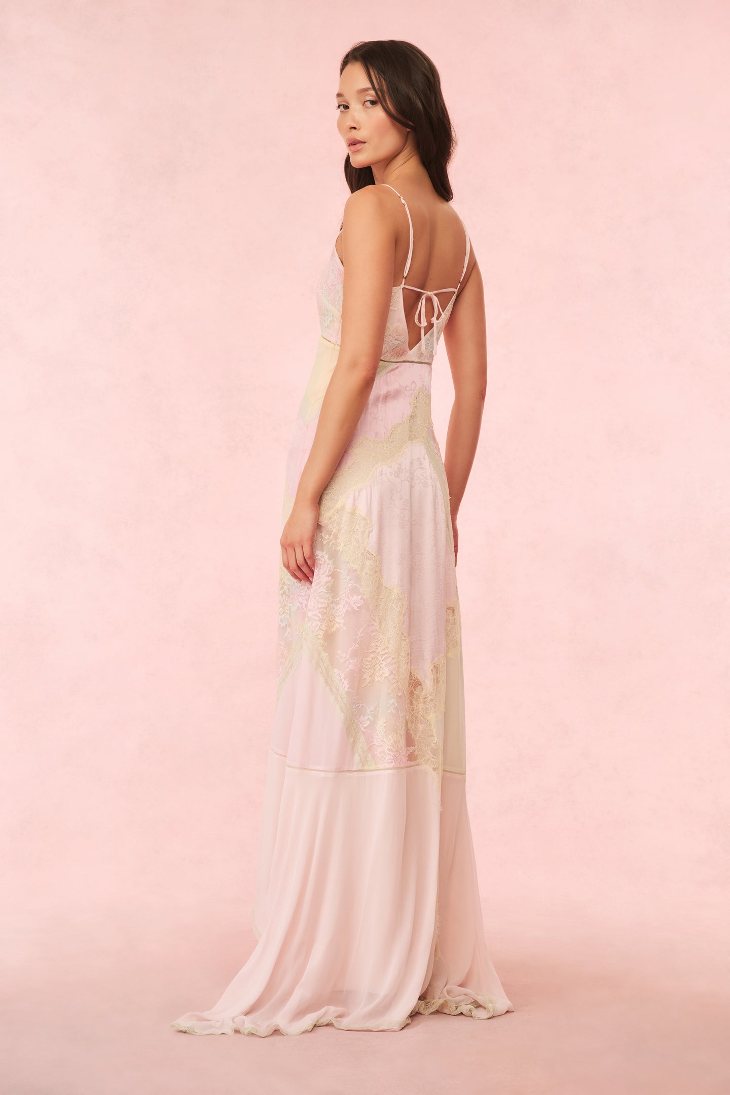 Bancila Lace Patchwork Maxi Dress for Women - Elegant Bohemian Floral Long Dress for Summer, Beach, Wedding & Special Occasions
