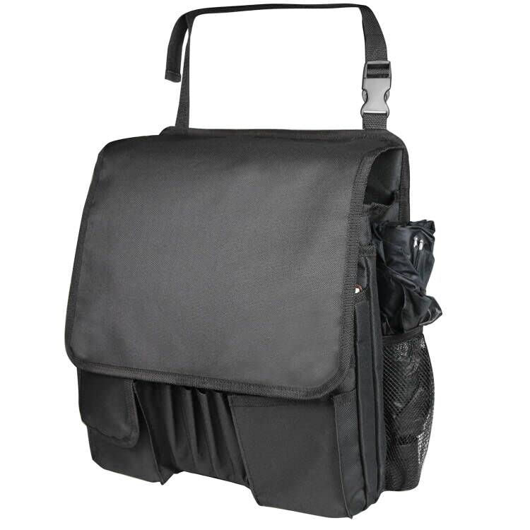 Premium Car Front Seat Organizer with Tablet/Laptop Storage | Multi-Purpose Backseat Organizer with Adjustable Cup Holder, Reinforced Straps & Heavy-Duty Buckles | Perfect for Commuters, Road Trips & Law Enforcement Professionals