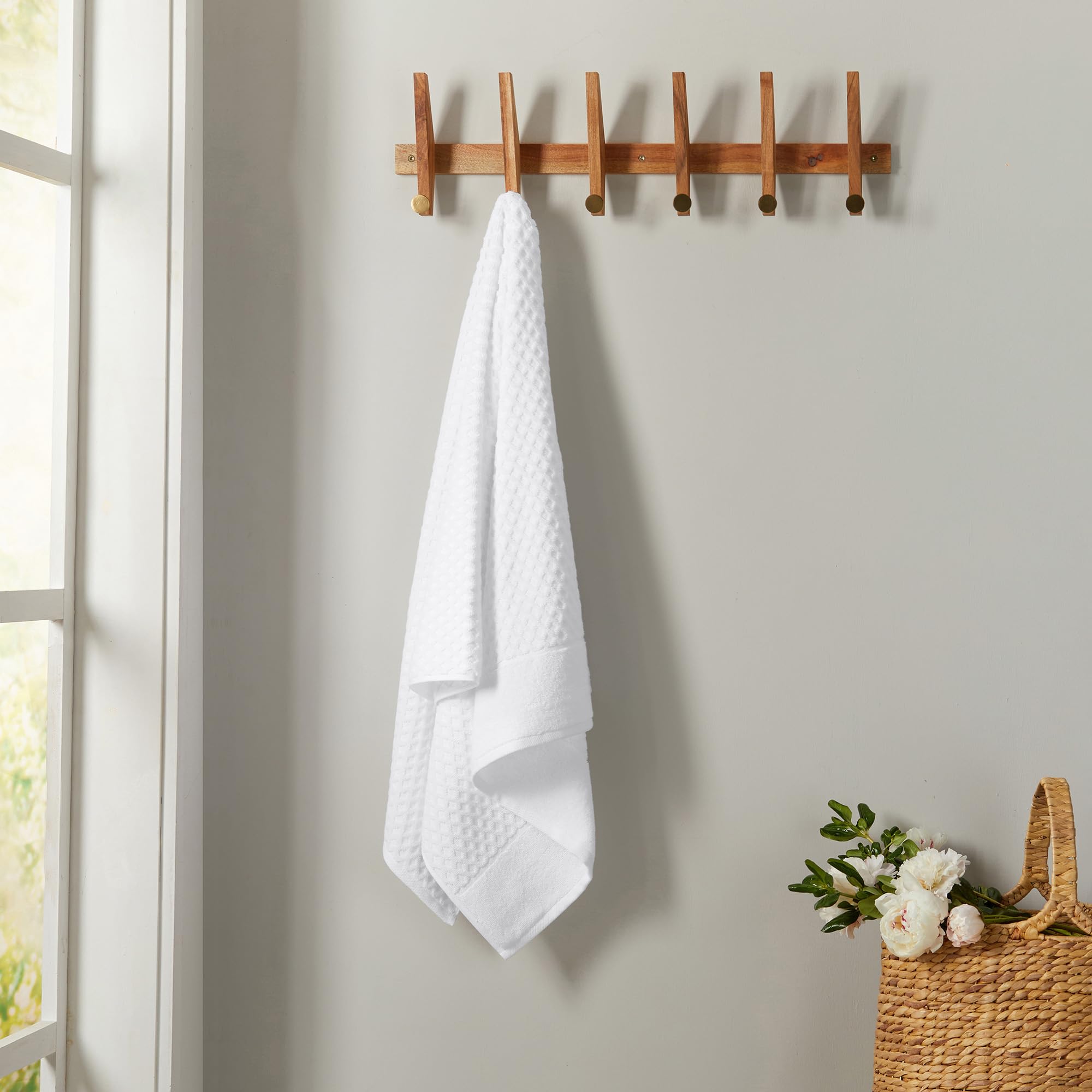 Premium 6-Piece White Bath Towel Set - 100% Cotton Soft & Absorbent Bath, Hand Towels & Washcloths | Quick-Drying, Durable Luxury Towels for Spa, Hotel & Home Bathroom Essentials