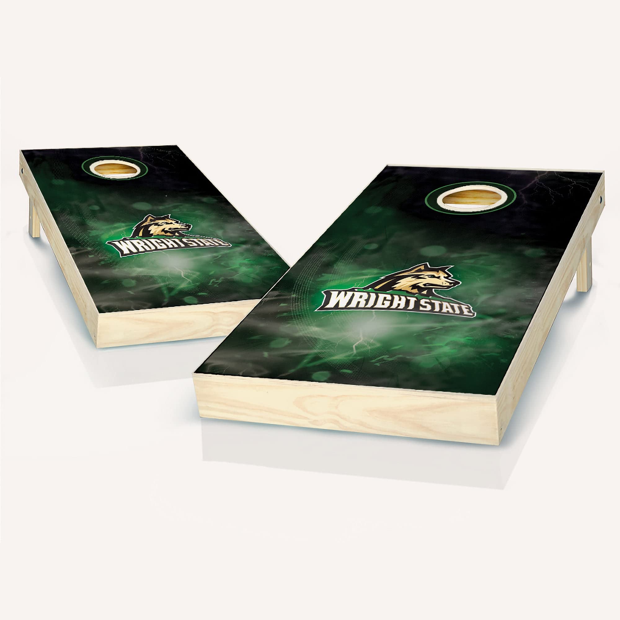 Custom Wright State Team Logo Cornhole Board Set - Regulation Size Cornhole Boards for Adults - Perfect for Tailgating, Backyard BBQs & College Game Day Parties