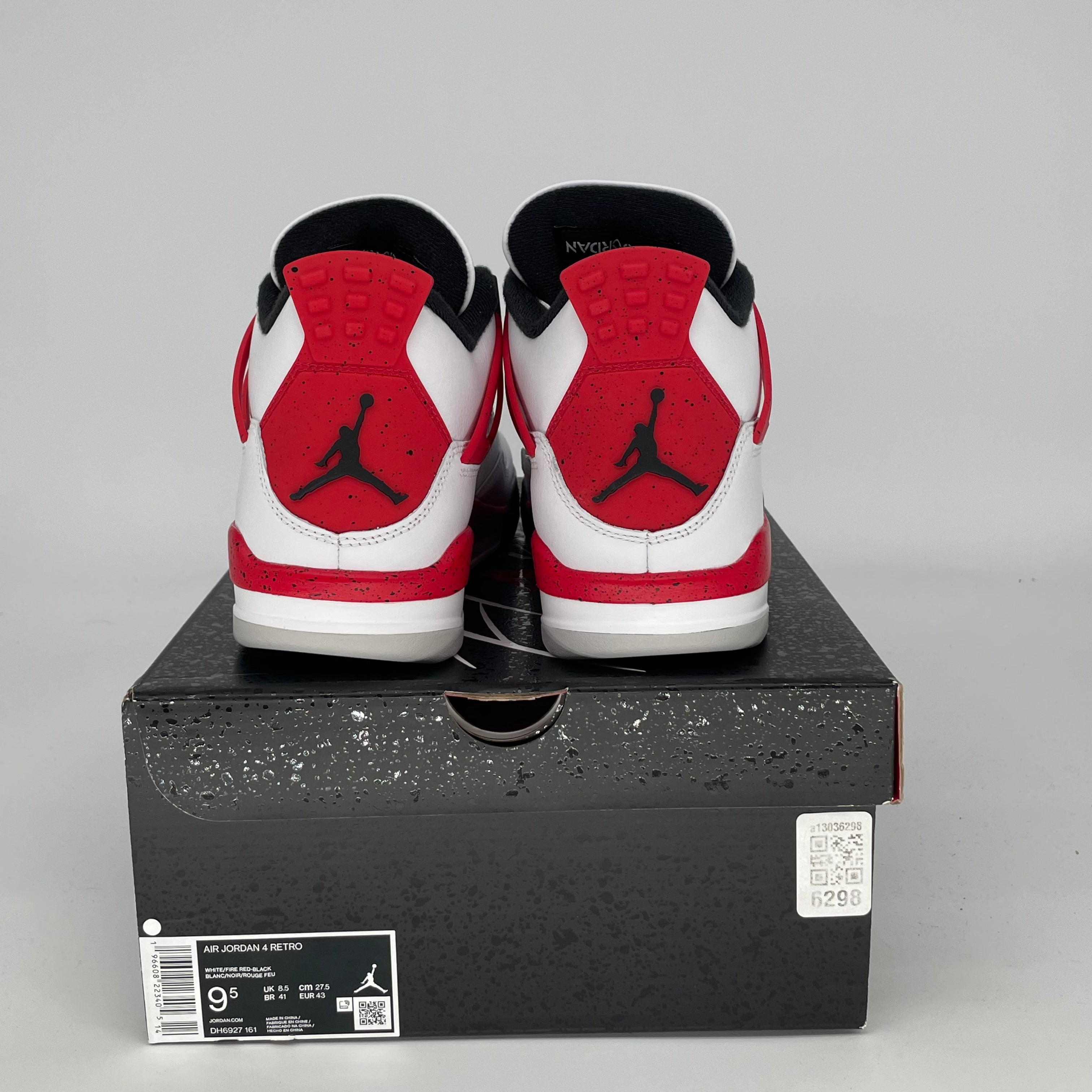 AIR JORDAN 4 Retro Red Cement Men's Basketball Shoes - Size 9.5/11W (DH6927-161) - Perfect for Streetwear, Sneaker Collecting & Casual Fashion