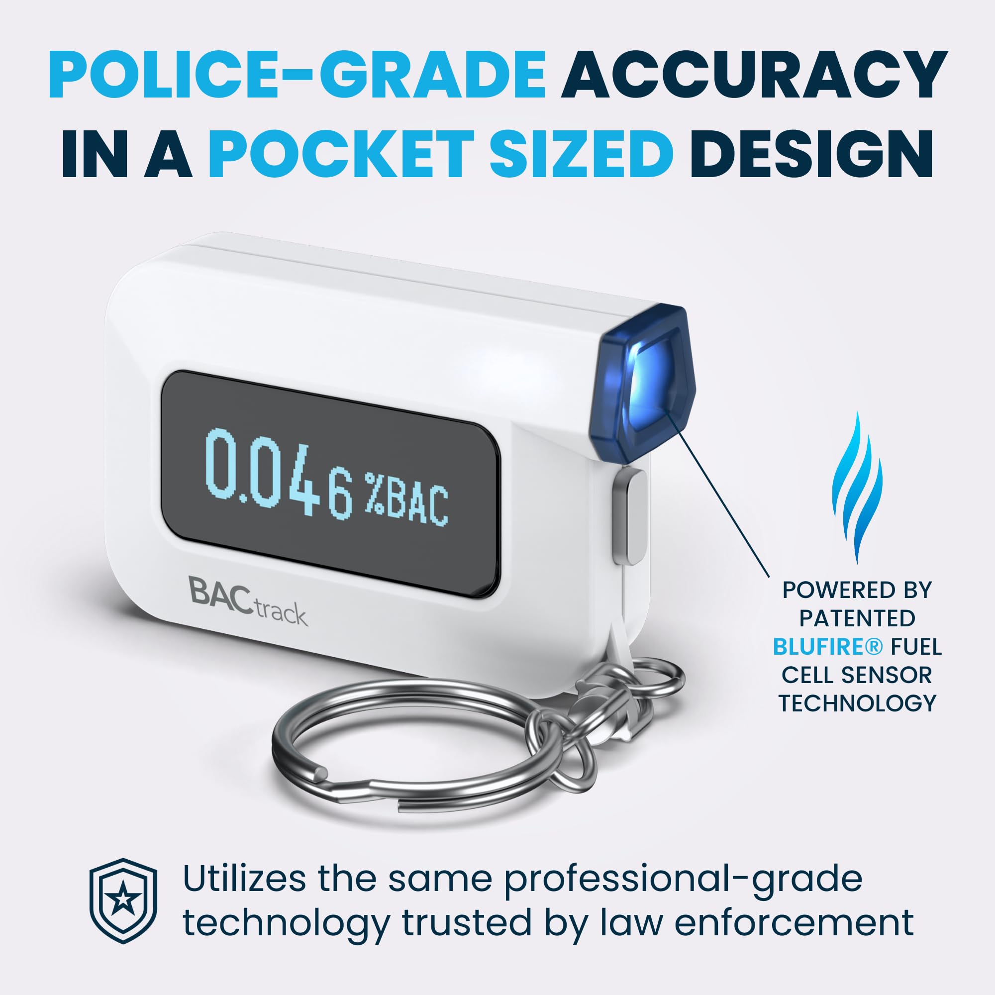 BACtrack C6 Keychain Breathalyzer with 20 Disposable Mouthpieces - Portable Alcohol Tester for Personal & Professional Use - Perfect for Parties, Events, and Workplace Safety