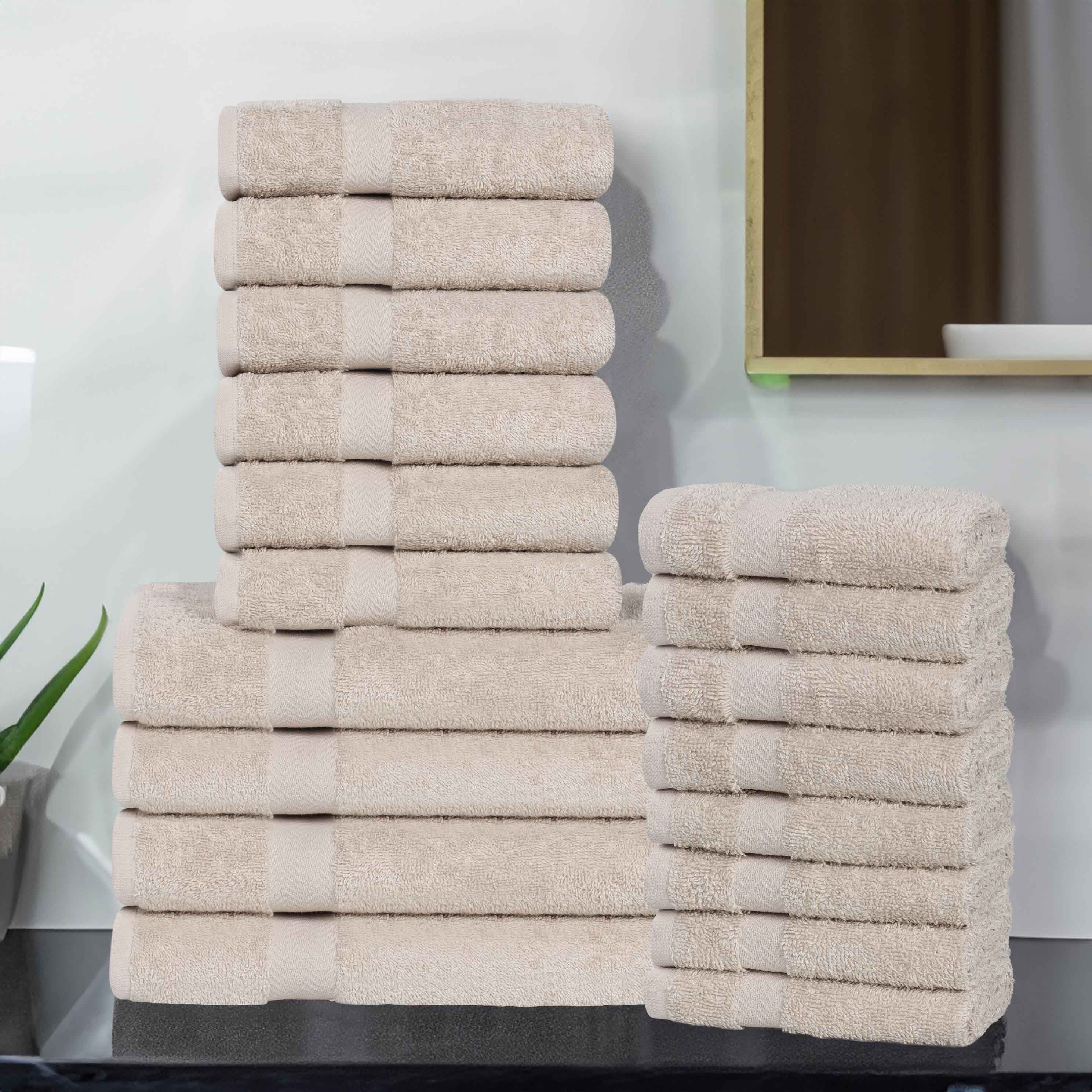 Franklin Eco-Friendly 18-Piece Cotton Towel Set | Soft & Absorbent Bath & Beach Towels for Home, Gym & Travel