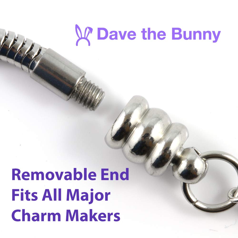 Dave The Bunny Babysitter Bracelet - Premium Stainless Steel Snake Chain Charm Bracelet for Women | Cute Bunny Jewelry Gift for Nannies, Teachers & Childcare Workers | Perfect for Everyday Wear & Special Occasions