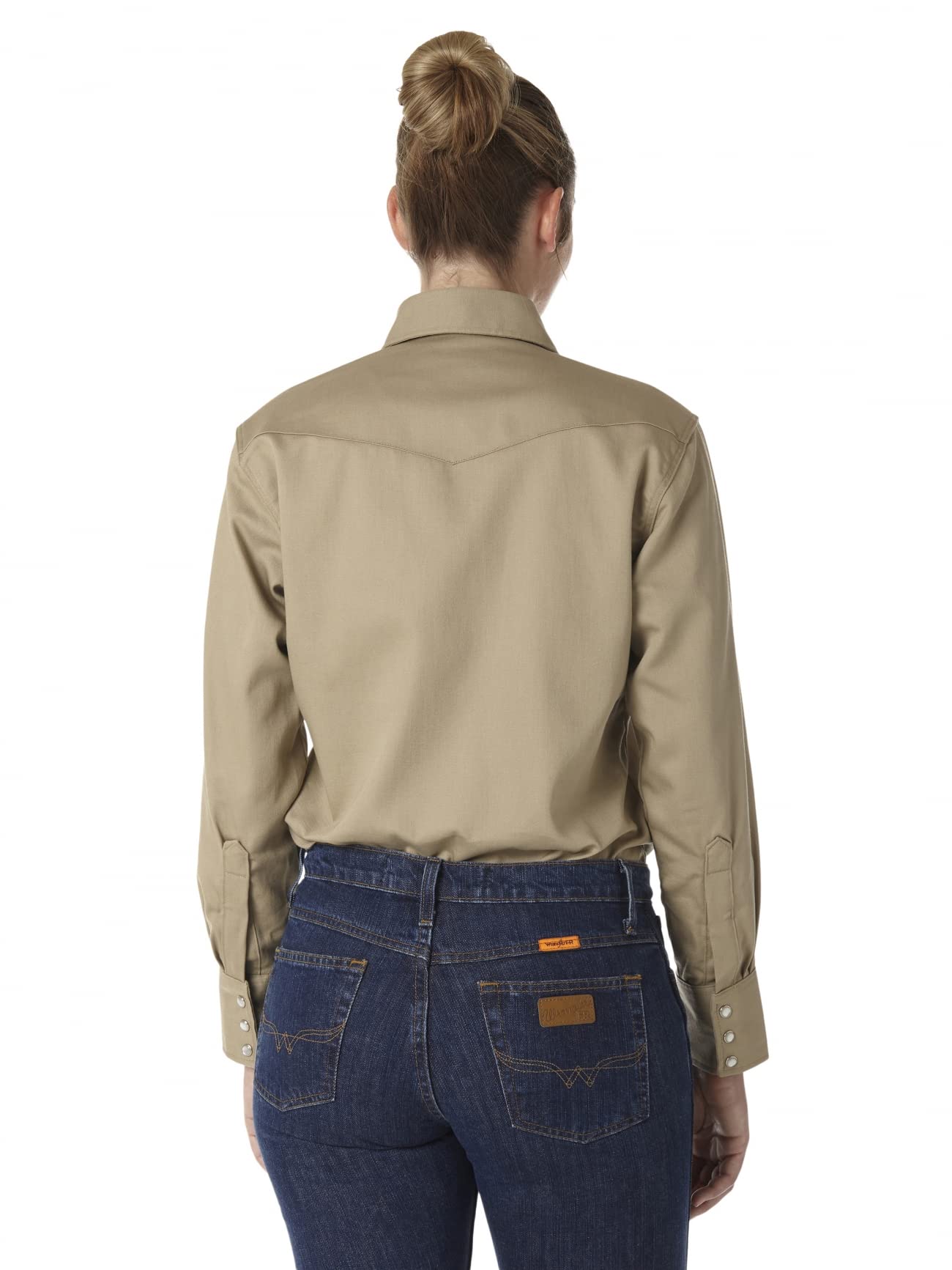 Wrangler Women's Flame Resistant Long Sleeve Work Shirt - Durable & Comfortable for Construction, Oilfield & Outdoor Jobs