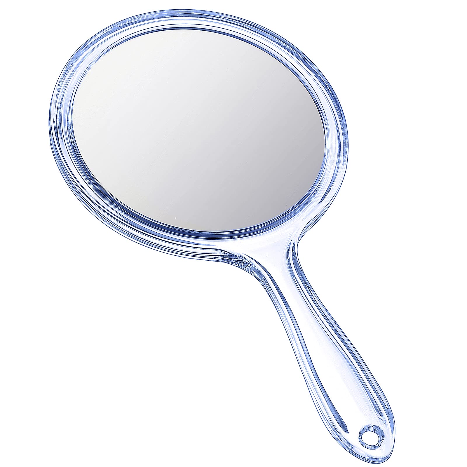 Jetec Double Sided Hand Mirror - 1X & 2X Magnifying Makeup Mirror with Ergonomic Handle, Rounded Shape (Blue) | Perfect for Travel, Home Vanity & Professional Makeup Artists