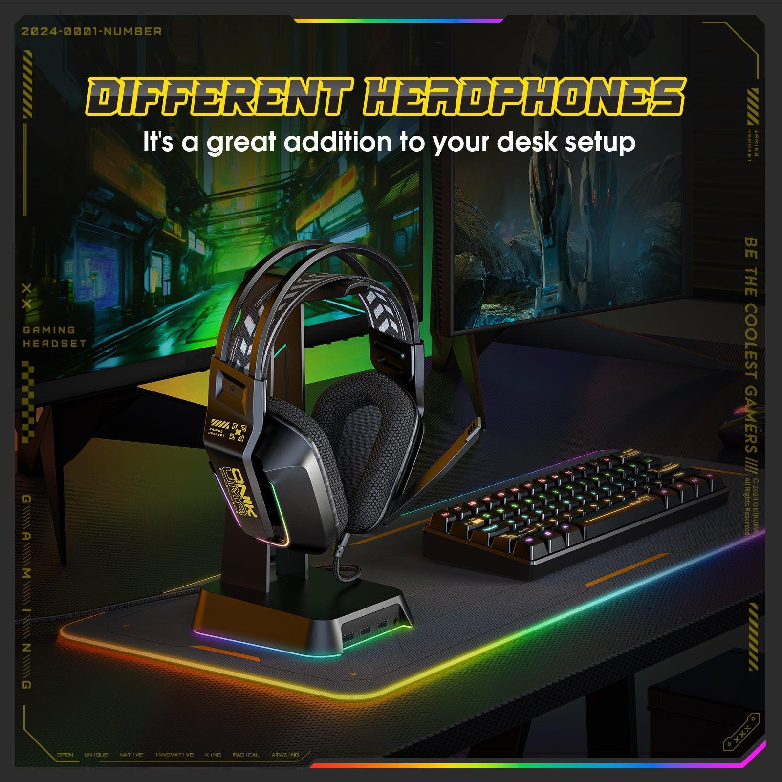 ONIKUMA X13 RGB Gaming Headset with 50mm Drivers & 120° Adjustable Mic - Multi Color Options for PC, PS4, Xbox, Nintendo Switch - Perfect for FPS, MOBA & Streaming Games