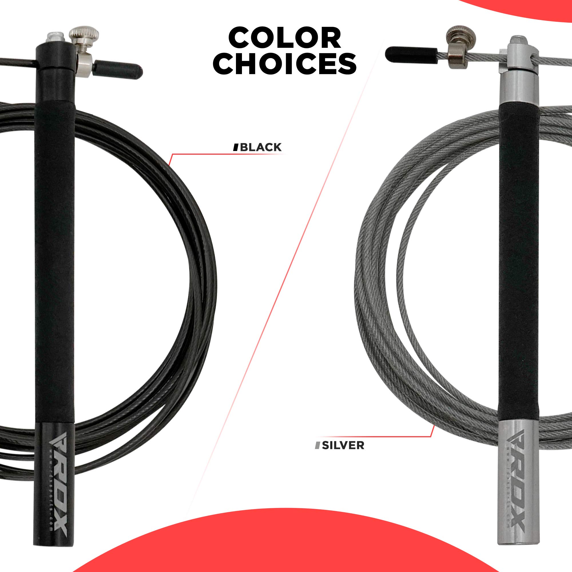 RDX Adjustable Skipping Rope - 10.3FT Tangle-Free PVC Coated Steel Jump Rope with Non-Slip PP Handles & 360° Dual Ball Bearings for Fat Burning, Weight Loss, HIIT, MMA, Yoga - Perfect for Home Gym, Fitness & Workout Routines