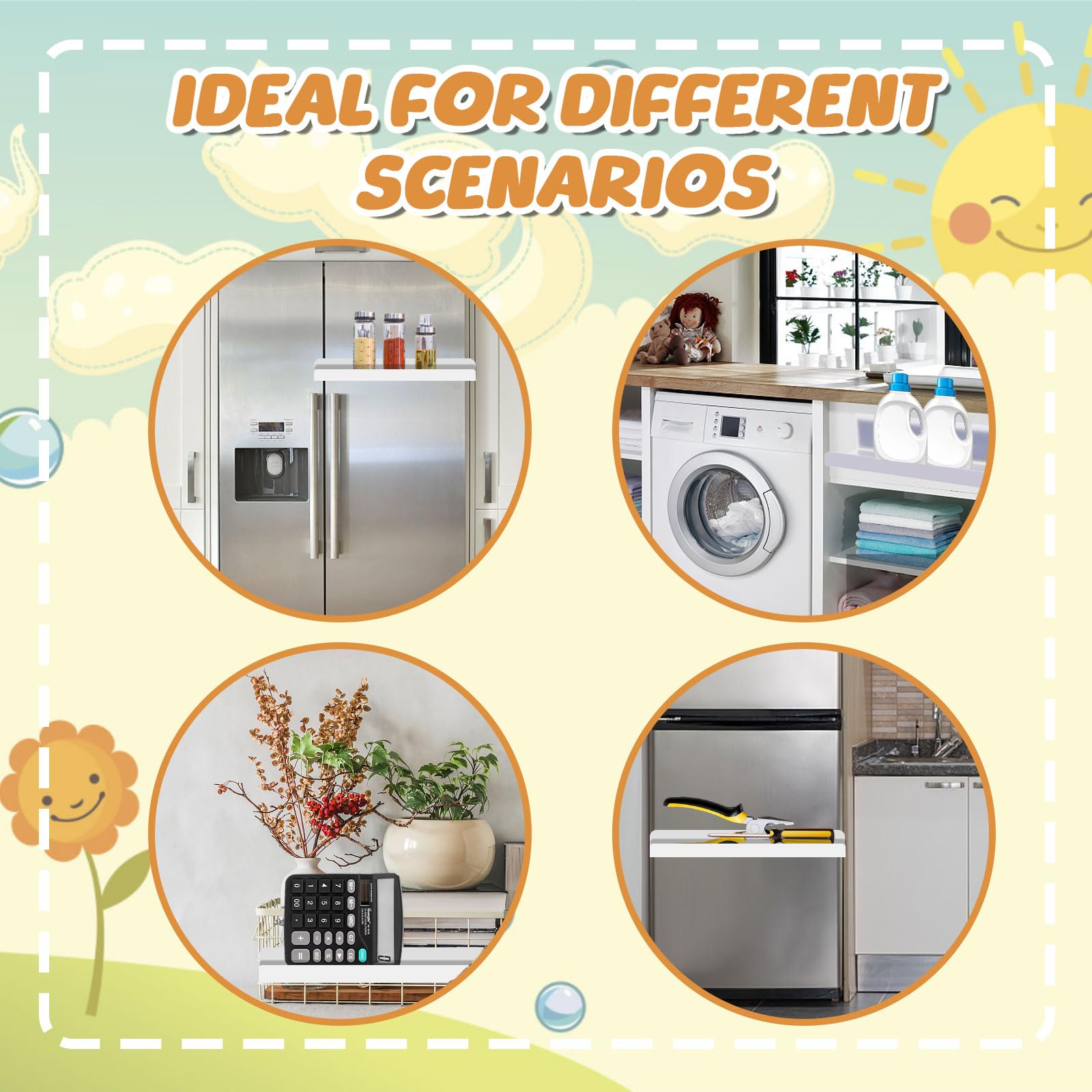 2 Pack Magnetic Bookshelf for Whiteboard - Reusable Classroom Organizer, Teacher Whiteboard Shelf & Kitchen Spice Rack for Refrigerator - Perfect for Classroom Storage & Home Kitchen Organization