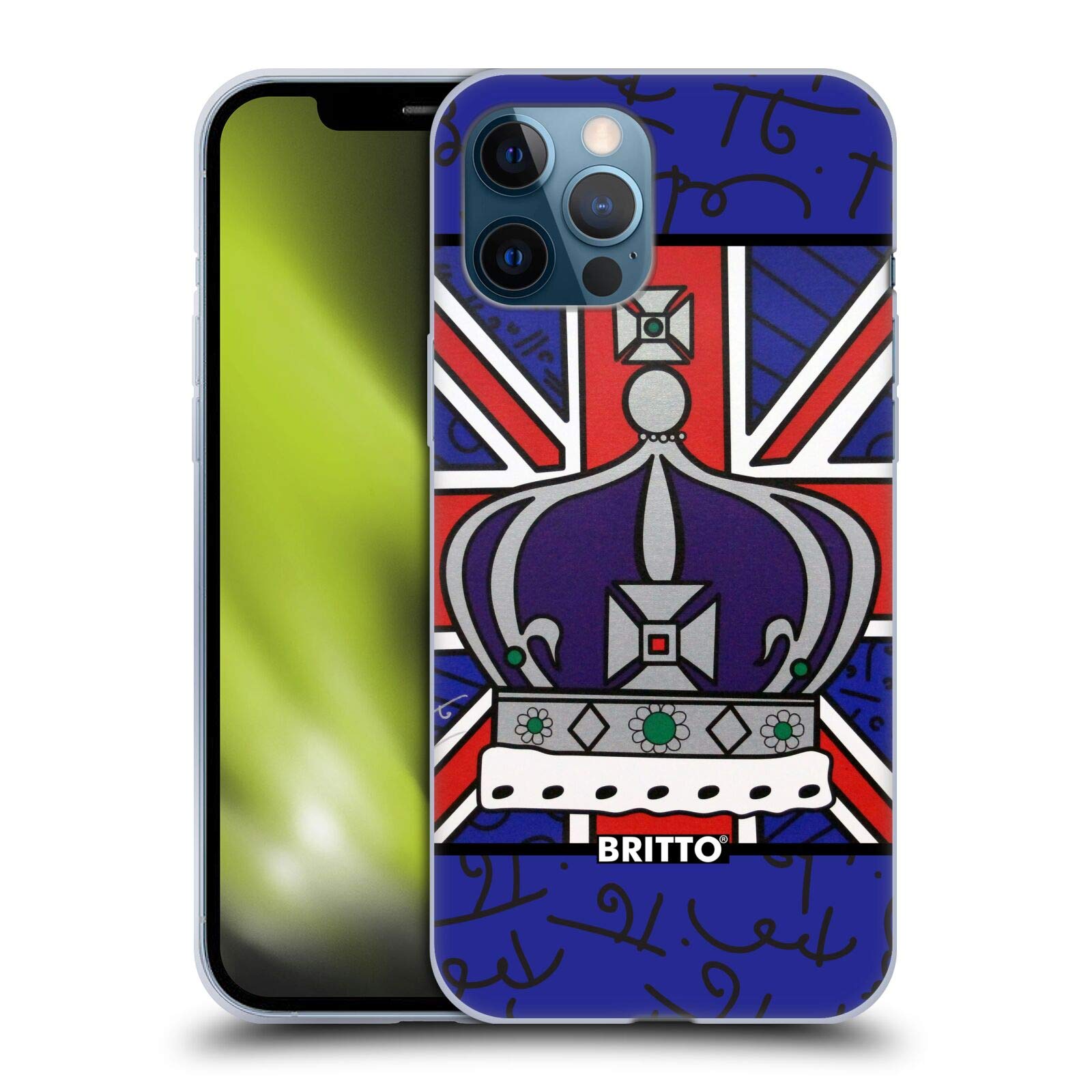 Officially Licensed Britto Royal Crown Abstract iPhone 12 Pro Max Case - Soft Gel Protective Cover with Unique Art Design - Perfect for Everyday Use, Gift Giving & Showcasing Your Style