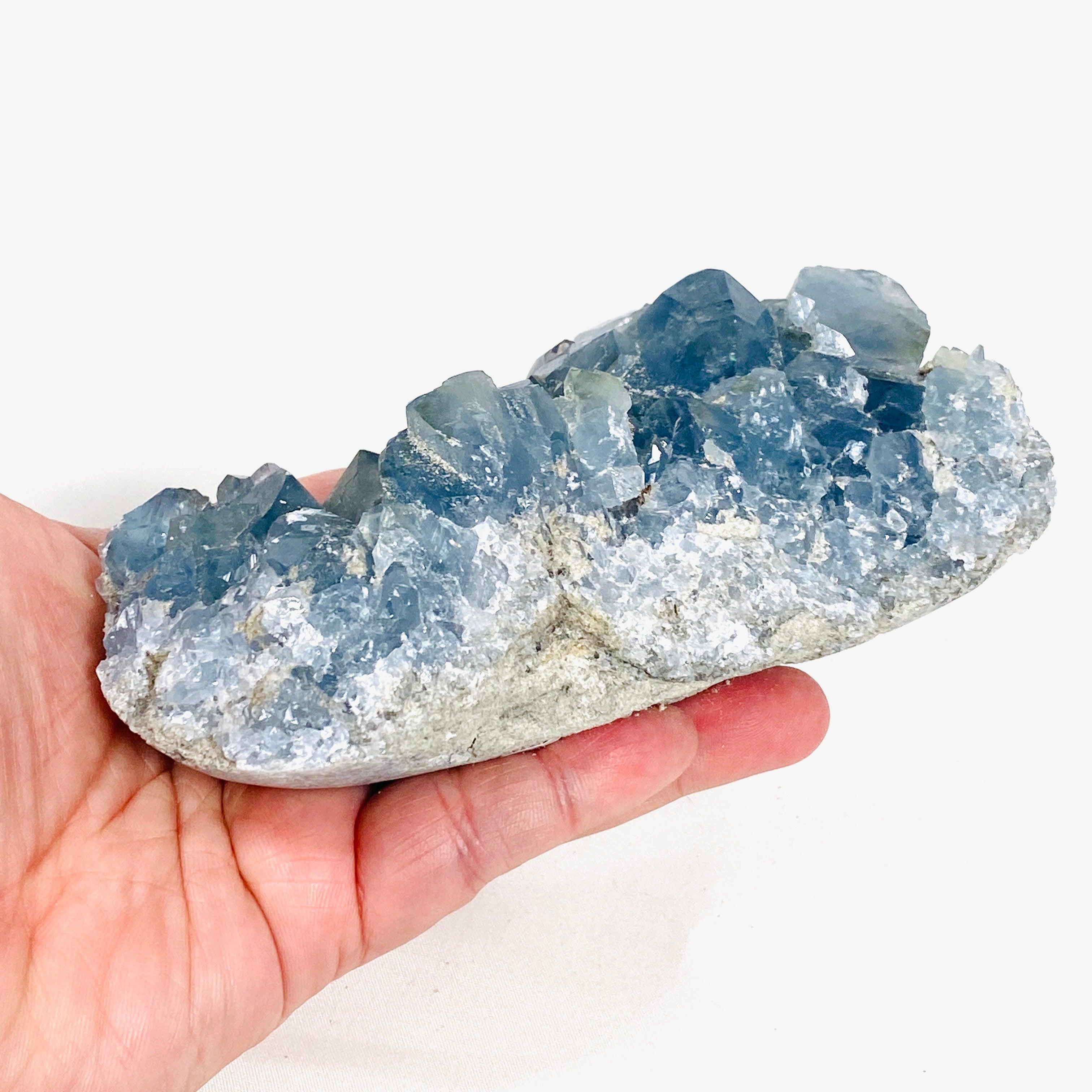 Natural Celestite Crystal Cluster - Healing Stone for Meditation, Stress Relief & Home Decor (CEL 02) | Perfect for Spiritual Healing, Yoga Spaces & Positive Energy