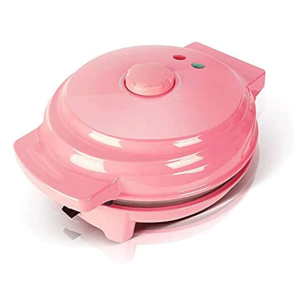 MZLXDEDIAN Mini Waffle Maker - Portable Electric Non-Stick Waffle Iron for Single Waffles, Cookies & Eggs - Compact Round Waffle Grill Machine (Pink) - Perfect for Breakfast, Snacks, Dorm Rooms & Small Kitchens