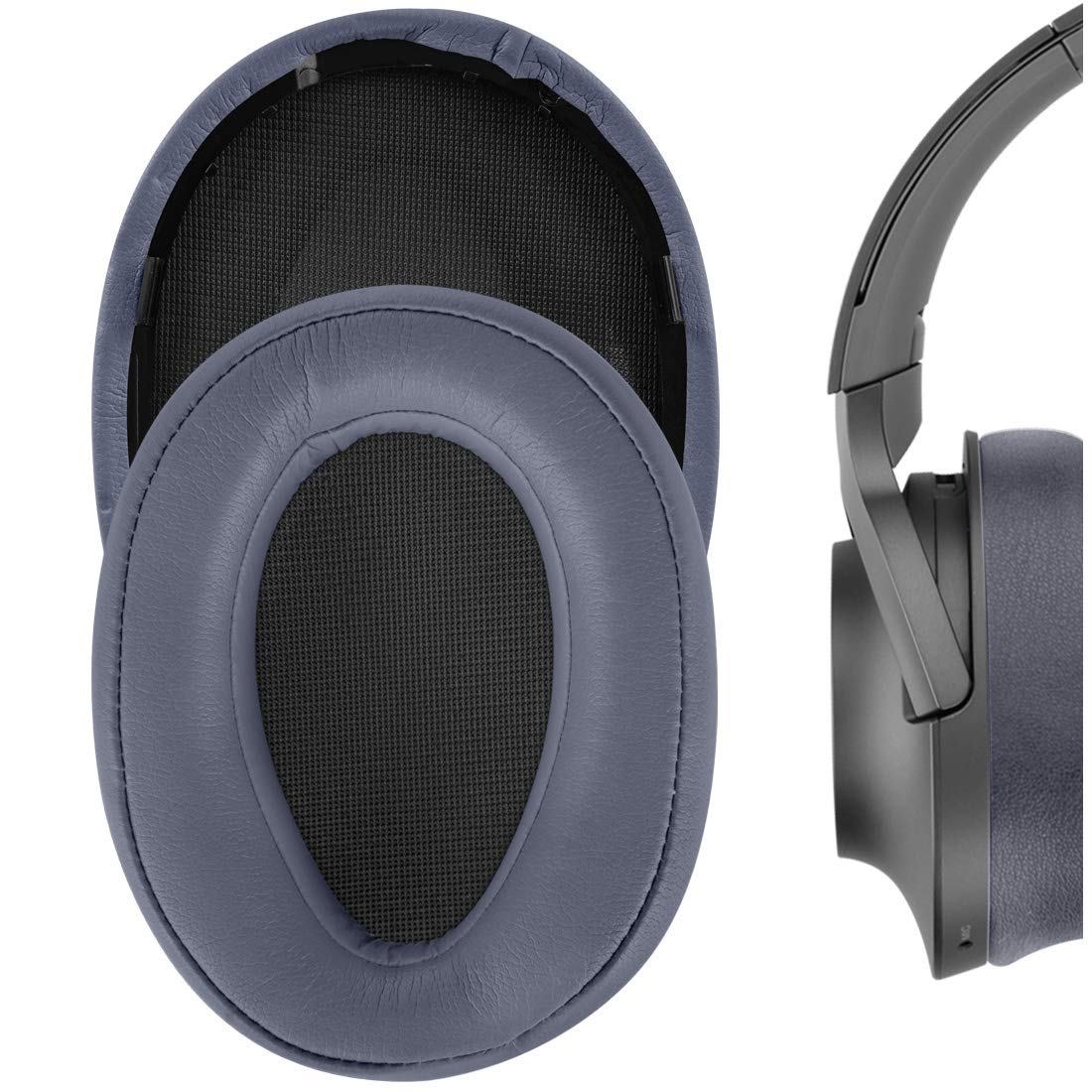 Geekria QuickFit Replacement Ear Pads for Sony MDR-100A MDR-100AAP MDR-H600A Headphones - Premium Memory Foam Ear Cushions, Noise-Isolating Earpads, Comfortable Ear Cups Cover (Blue Moon) - Perfect for Gaming, Music & Office Use