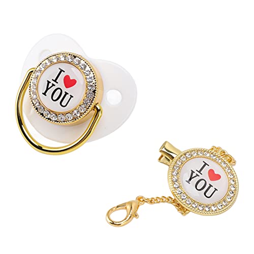 **BPA-Free Bling Pacifier Set - Non-Toxic Baby Soother with Rhinestones for Newborns & Infants | Perfect for Photography, Baby Showers & First Birthday Gifts**