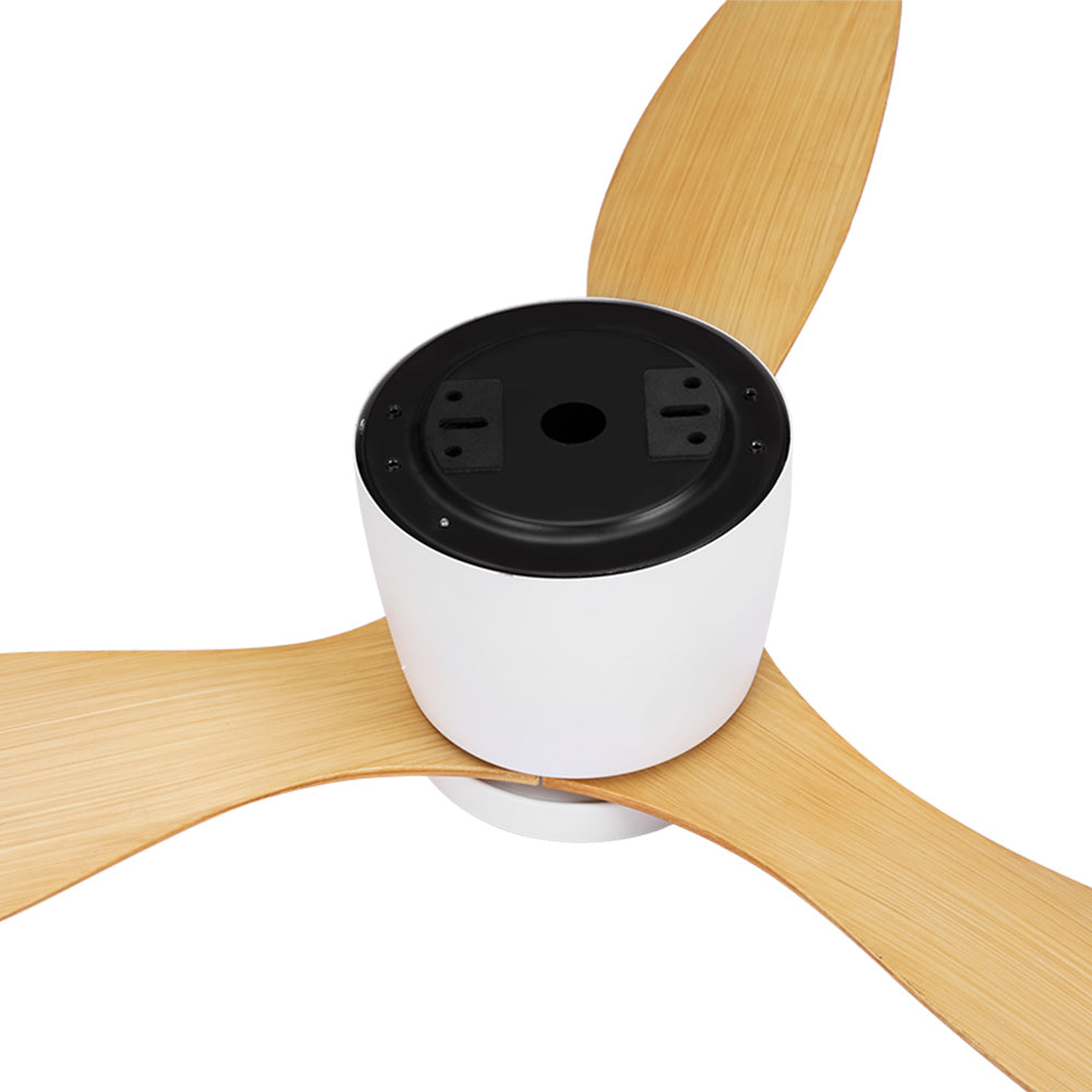 Devanti 52 Inch Ceiling Fan with LED Light and Remote Control - DC Motor, Light Wood Finish - Perfect for Living Room, Bedroom, and Outdoor Patio