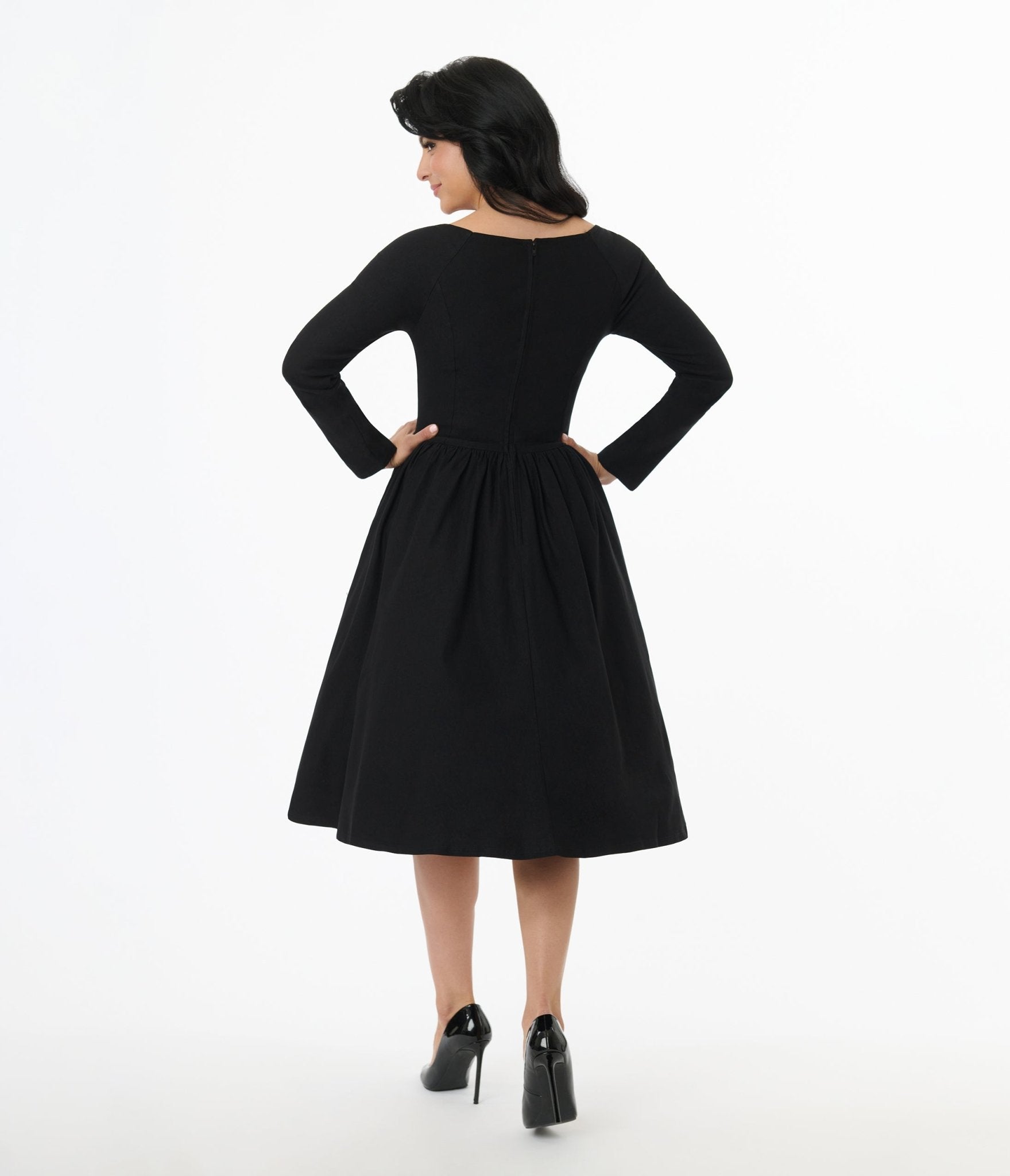 Vintage 1950s Black Sweetheart Swing Dress - Retro Pinup Style for Parties, Weddings & Special Occasions