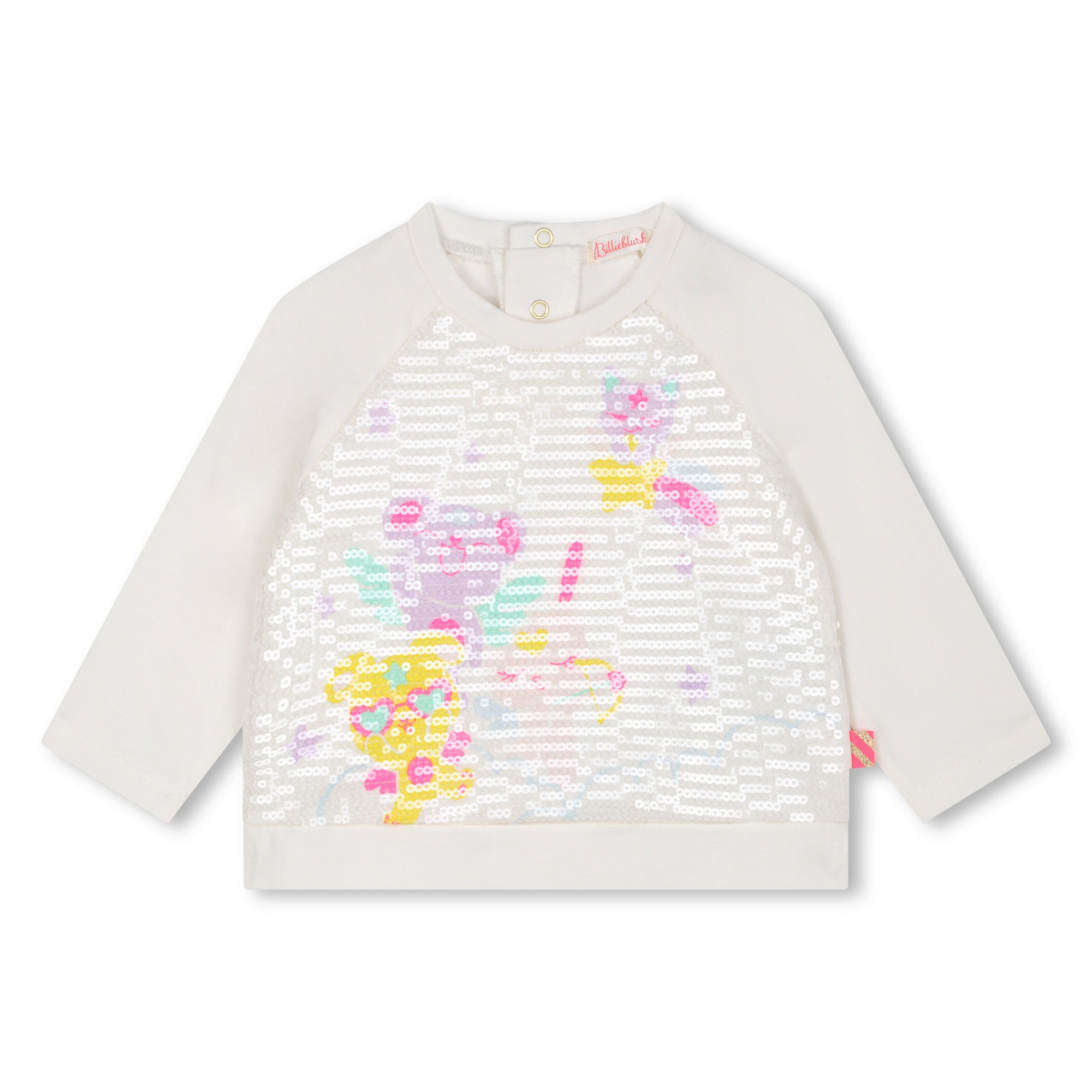 Billieblush Women's Long Sleeve T-Shirt - Soft Cotton Basic Top in Ivory - Perfect for Casual Wear, Layering & Everyday Comfort
