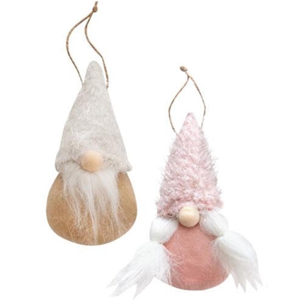 Mr. or Mrs. Fuzzy Hat Spring Gnome Ornament Set of 2 - Cute Garden Decor for Easter, Spring Home Decor, Outdoor Yard Gnomes for Seasonal Display
