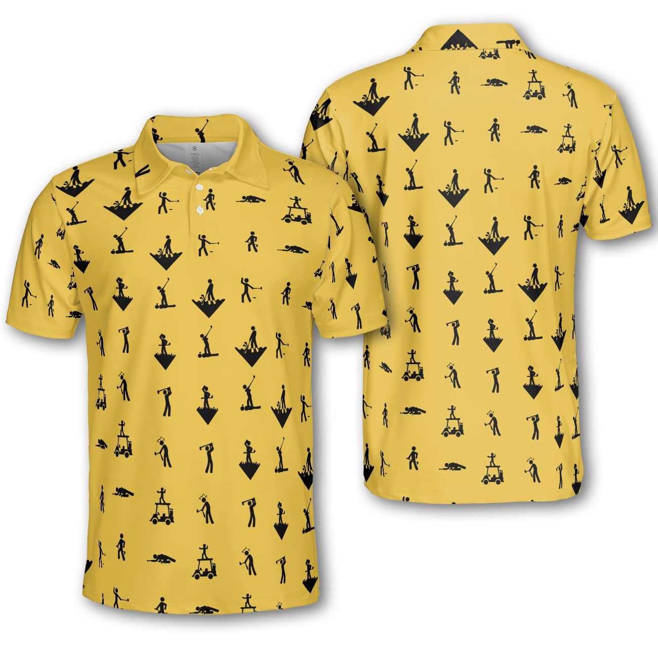 Funny Men's Golf Polo Shirts - Short Sleeve Moisture Wicking Performance Shirts with Cool Patterns - Breathable Dry Fit Golf Shirts for Men - Perfect for Golf Courses, Casual Wear & Outdoor Activities