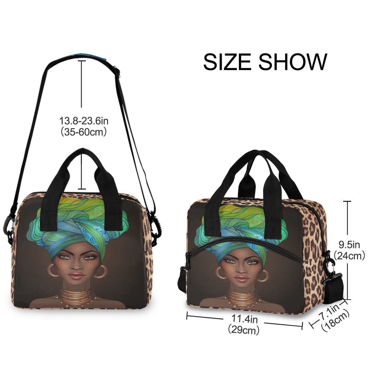 Insulated Lunch Bag for Women & Men - Reusable Leakproof Lunch Box with Glossy Lip Design, Perfect for Work, School & Picnics - Black Cooler Tote Bag