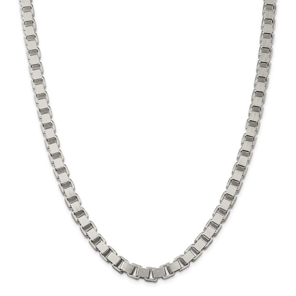 Solid 925 Sterling Silver 7mm Box Chain Necklace with Secure Lobster Clasp - Elegant Jewelry for Women, Perfect for Everyday Wear, Gifts & Special Occasions