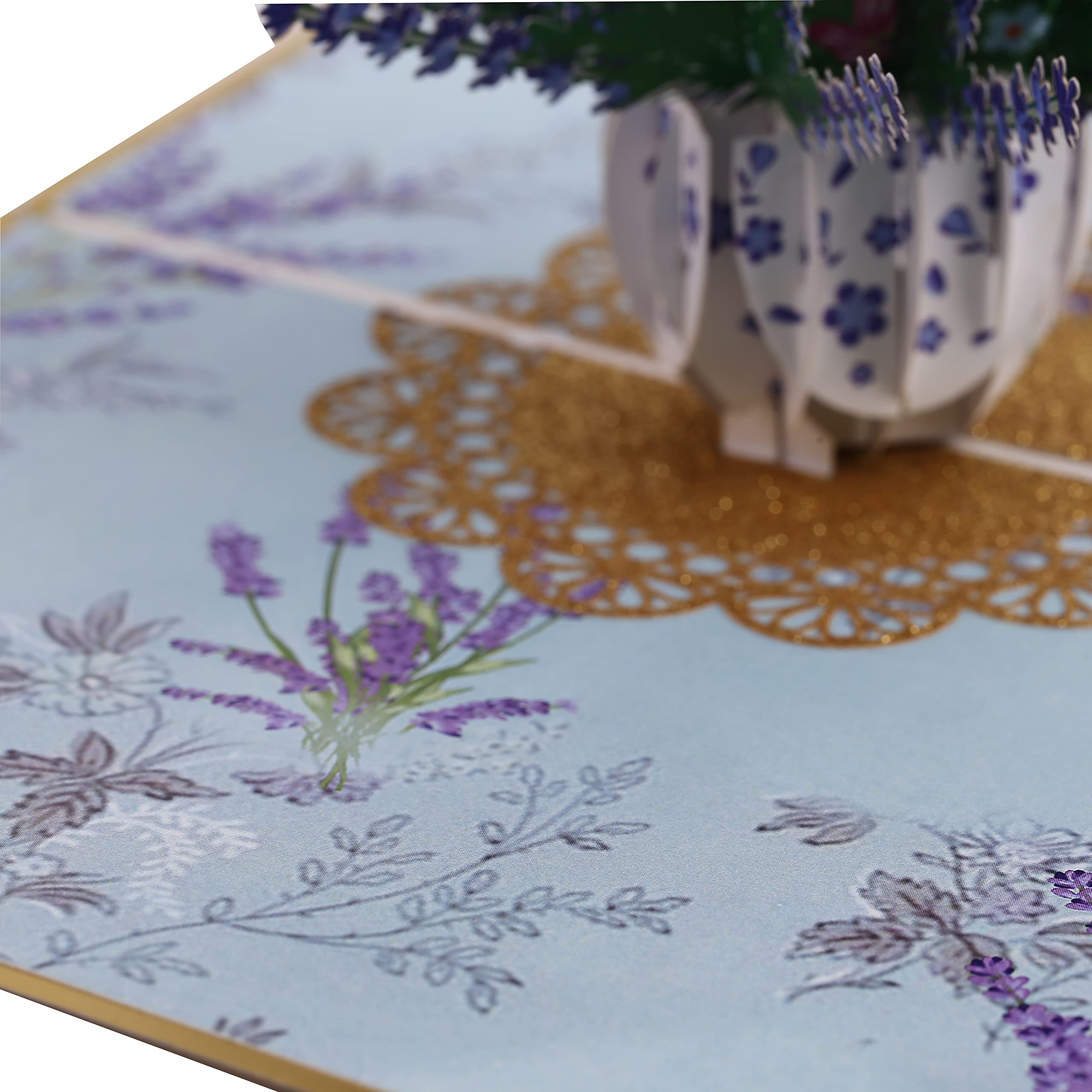TRUANCE 3D Pop Up Greeting Card - Lavender Bouquet Flowers for Mother's Day, Father's Day, Anniversary, Birthday, Valentine's & Thank You - Perfect for All Special Occasions & Romantic Gifts