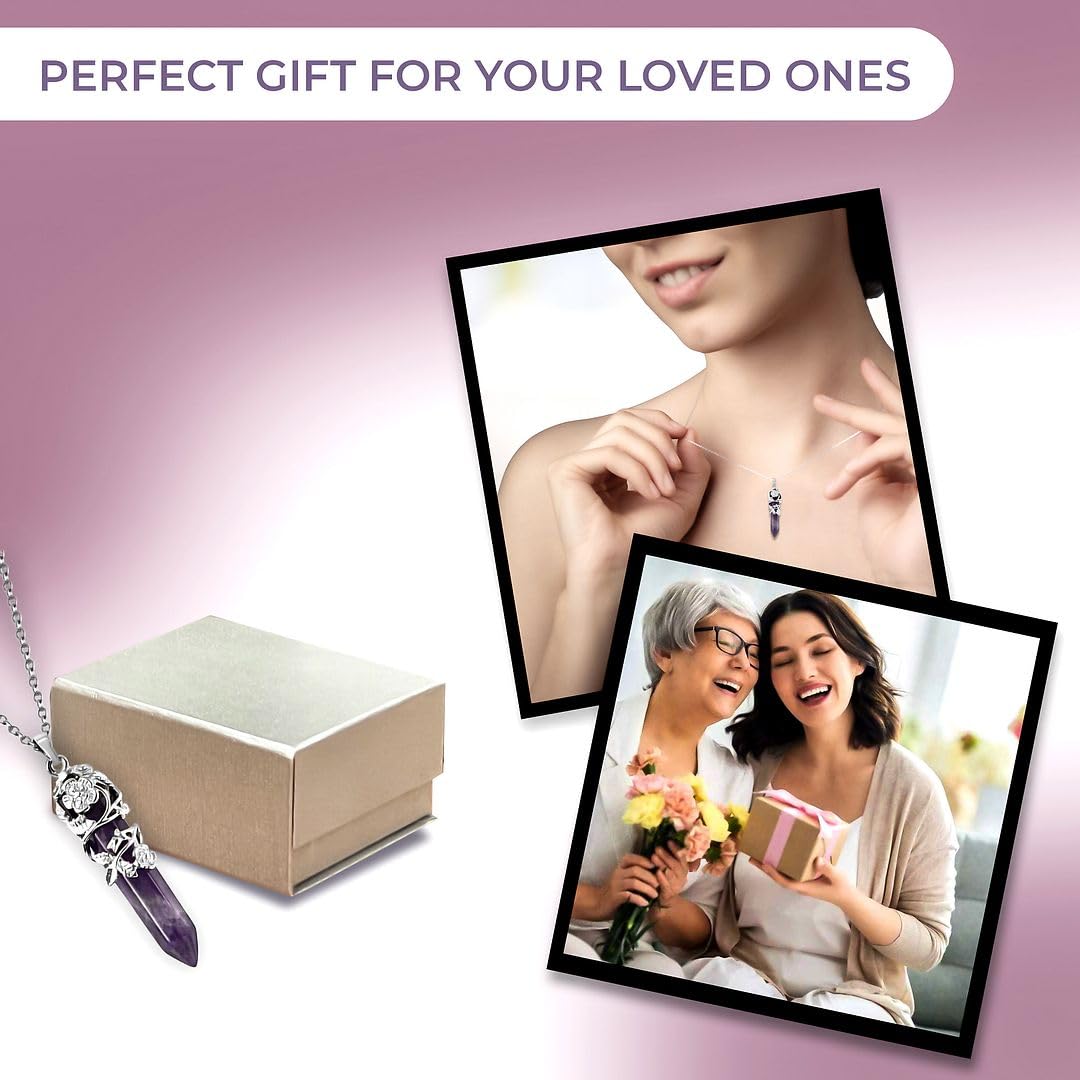 Real Natural Healing Crystal Necklaces for Women - 24