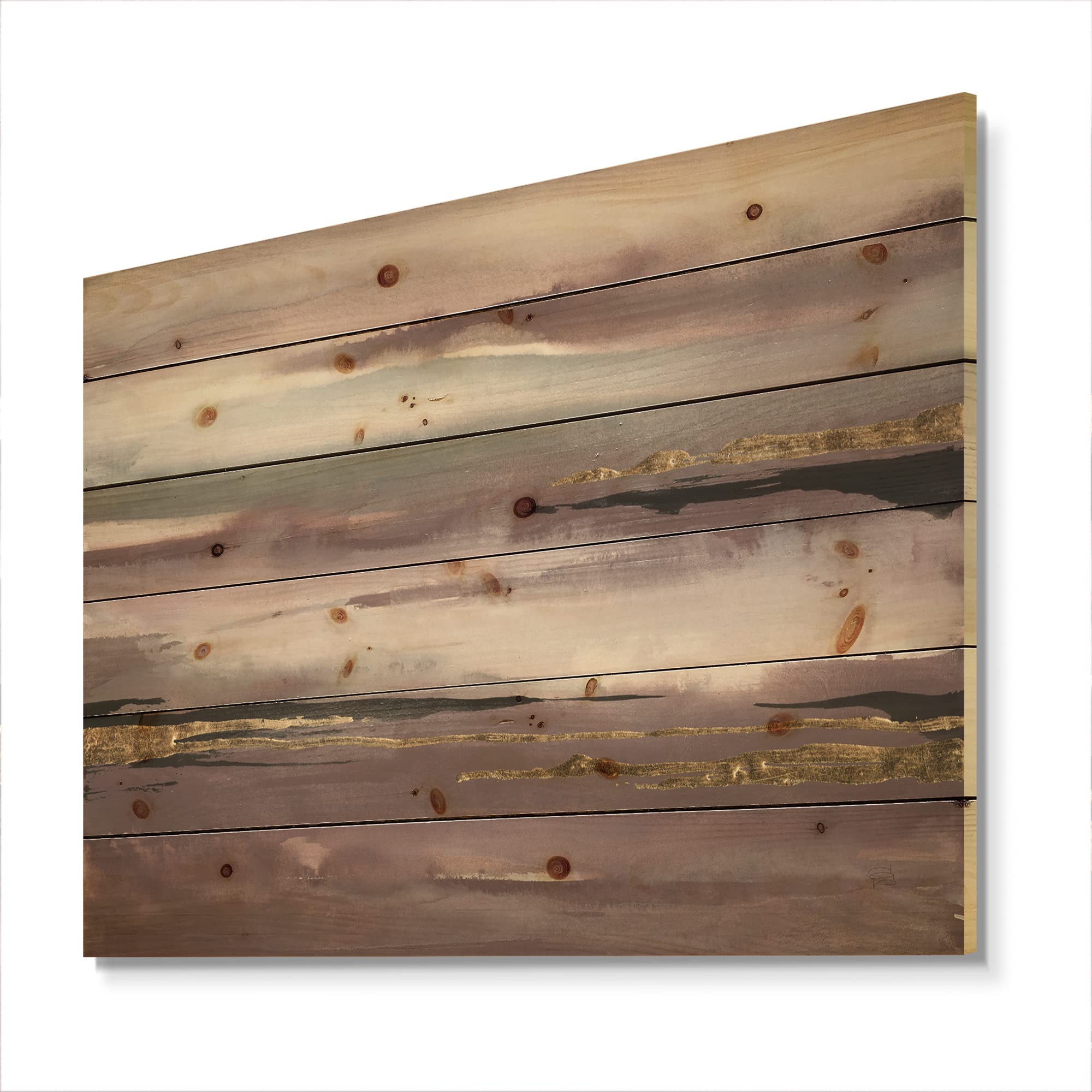 DesignQ Purple Glam Storm IV Modern Wood Wall Art - Large Abstract Wood Panel Decor Printed on Natural Pine - Perfect for Living Room, Bedroom & Office Decoration