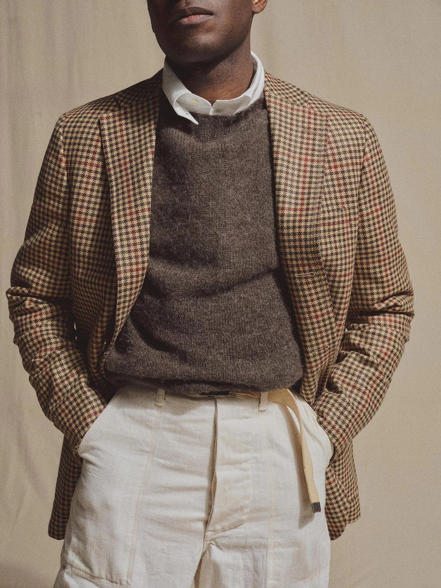 J.PRESS x BUCK MASON Men's Check Tweed Sport Coat Blazer - Classic Wool Jacket for Business, Office & Formal Occasions