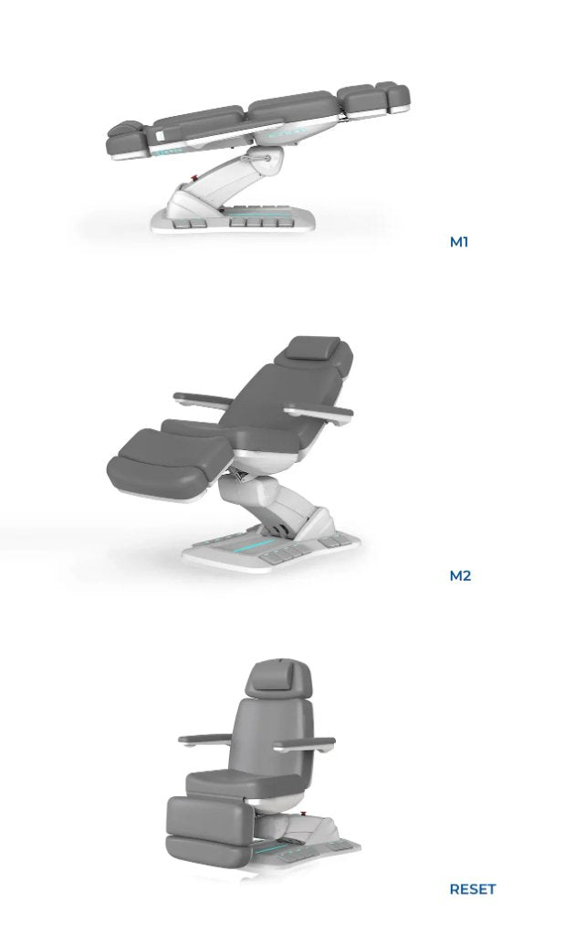 SilverFox 2246EBN Electric 4-Motor Professional Facial Bed with Memory Function - Adjustable Esthetician Chair for Spa & Salon Treatments, Includes Hand Remote, Paper Holder & Foot Cover Package - Perfect for Facials, Massage & Skin Care Procedures