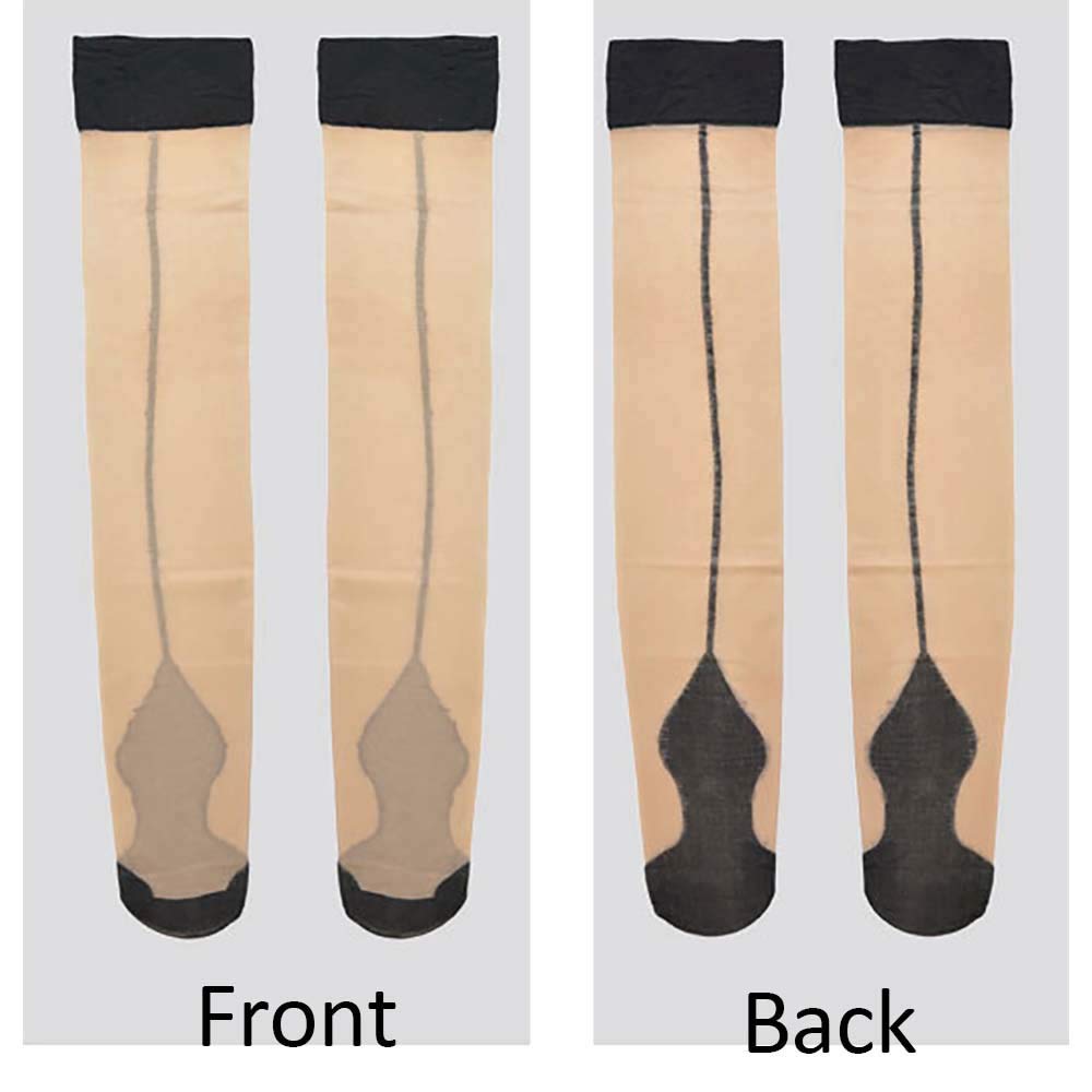 Ultra Thin Women's Back Seam Stockings - Control Top Cuban Heel Thigh Highs for Sexy Lingerie & Fashion Accessories | Perfect for Date Nights, Cosplay & Special Occasions