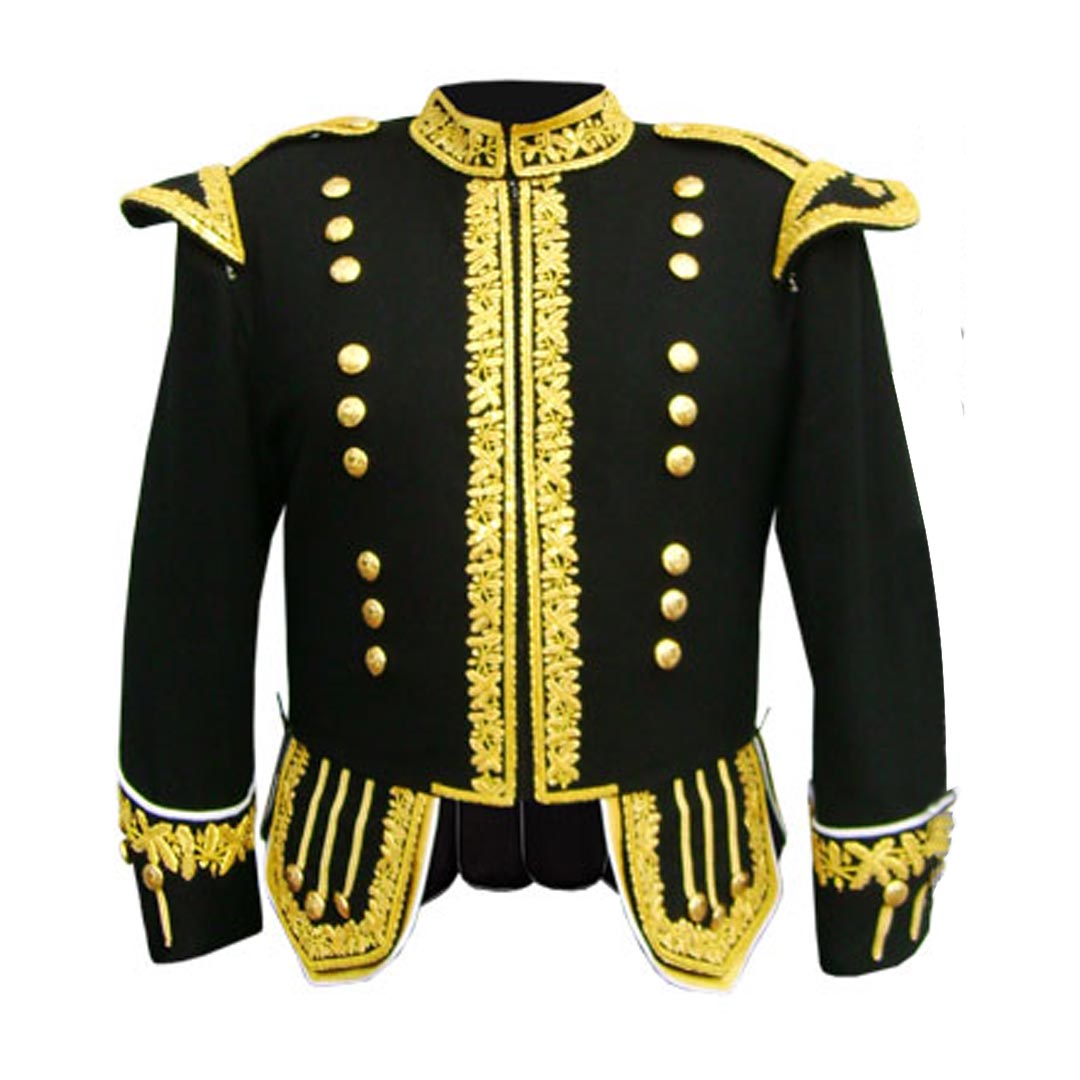 Hand Embroidered Gold Bullion Black Blazer Royal Doublet - Elegant Formal Wear for Weddings, Galas & Special Occasions