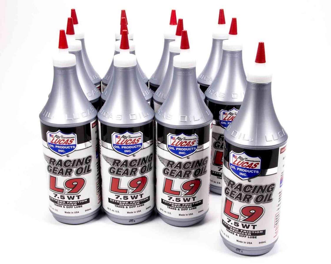 Lucas Oil 10456-12PK L9 Synthetic Racing Gear Oil - Case of 12 Bottles - High Performance Lubricant for Racing, Off-Road & Heavy-Duty Vehicles - Extreme Pressure Protection & Smooth Shifting