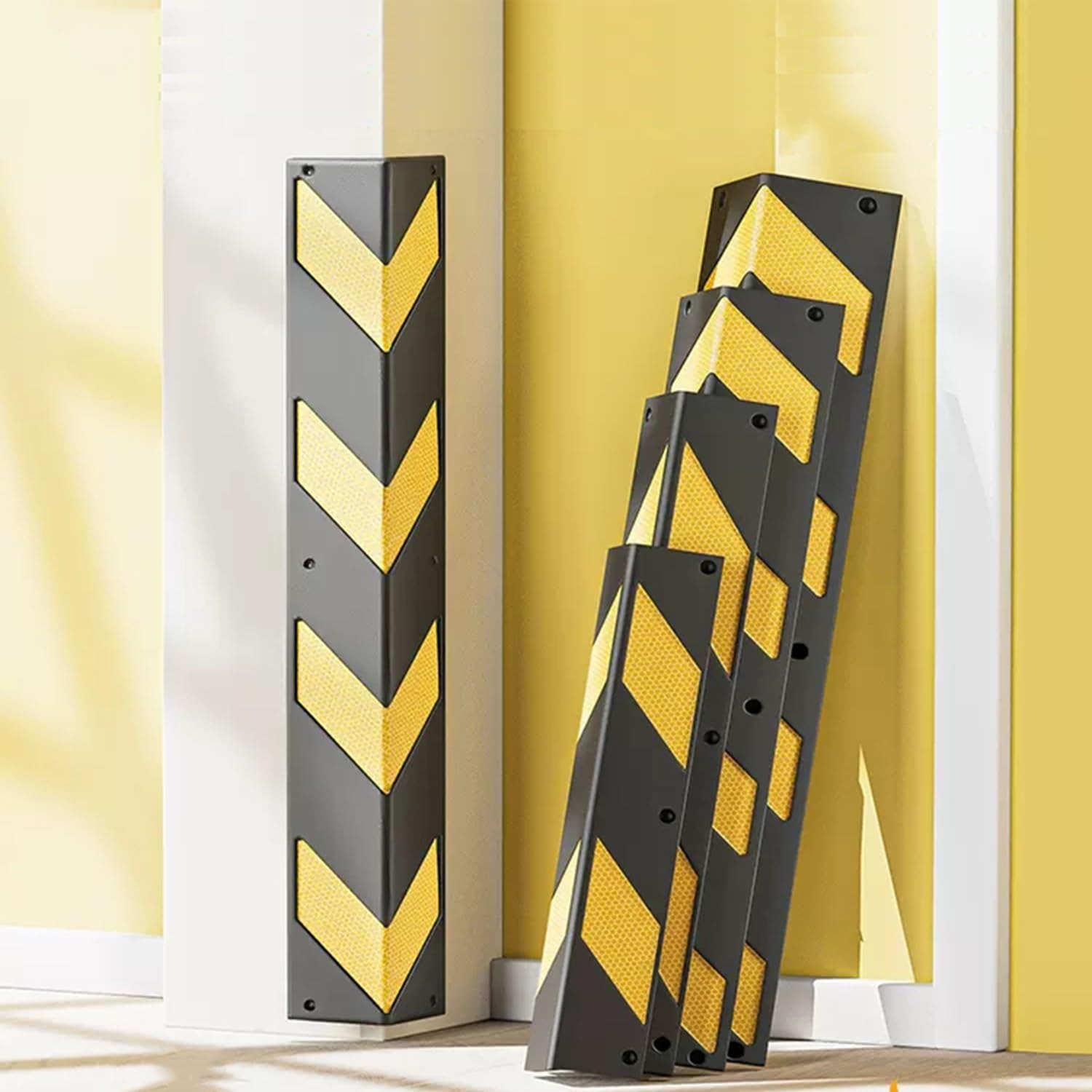 Garage Wall Protector & Corner Guards - Heavy Duty Rubber Bumper Protection for Car Doors, Front Bumpers & Garage Poles | Anti-Collision Padding with Safety Strips | Perfect for Home Garages, Parking Spaces & Tight Corners