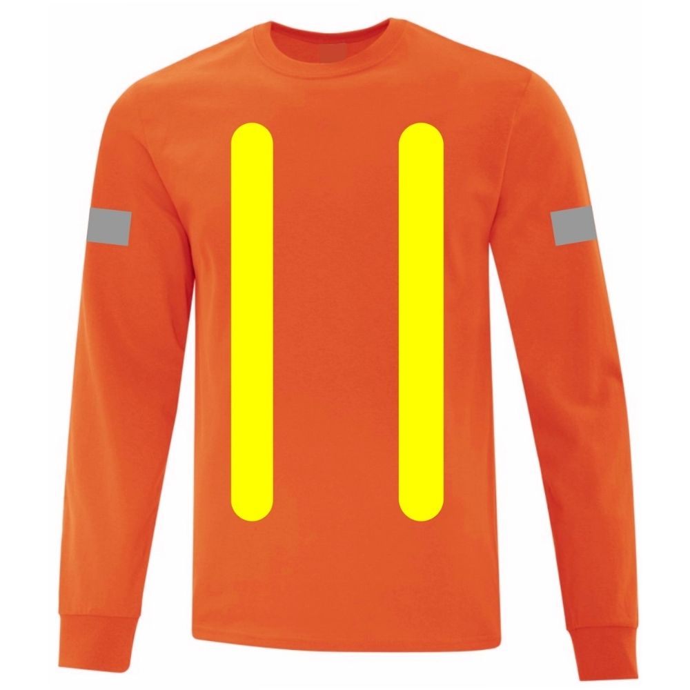 Gerber High Visibility Reflective Work T-Shirt for Men - Long Sleeve Safety Shirt (005X) - Ideal for Construction, Road Work & Nighttime Outdoor Activities