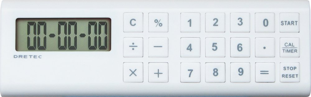 Doritekku CL-117WT White Calculator with Long Timer Bar - Perfect for Office, School, and Home Organization