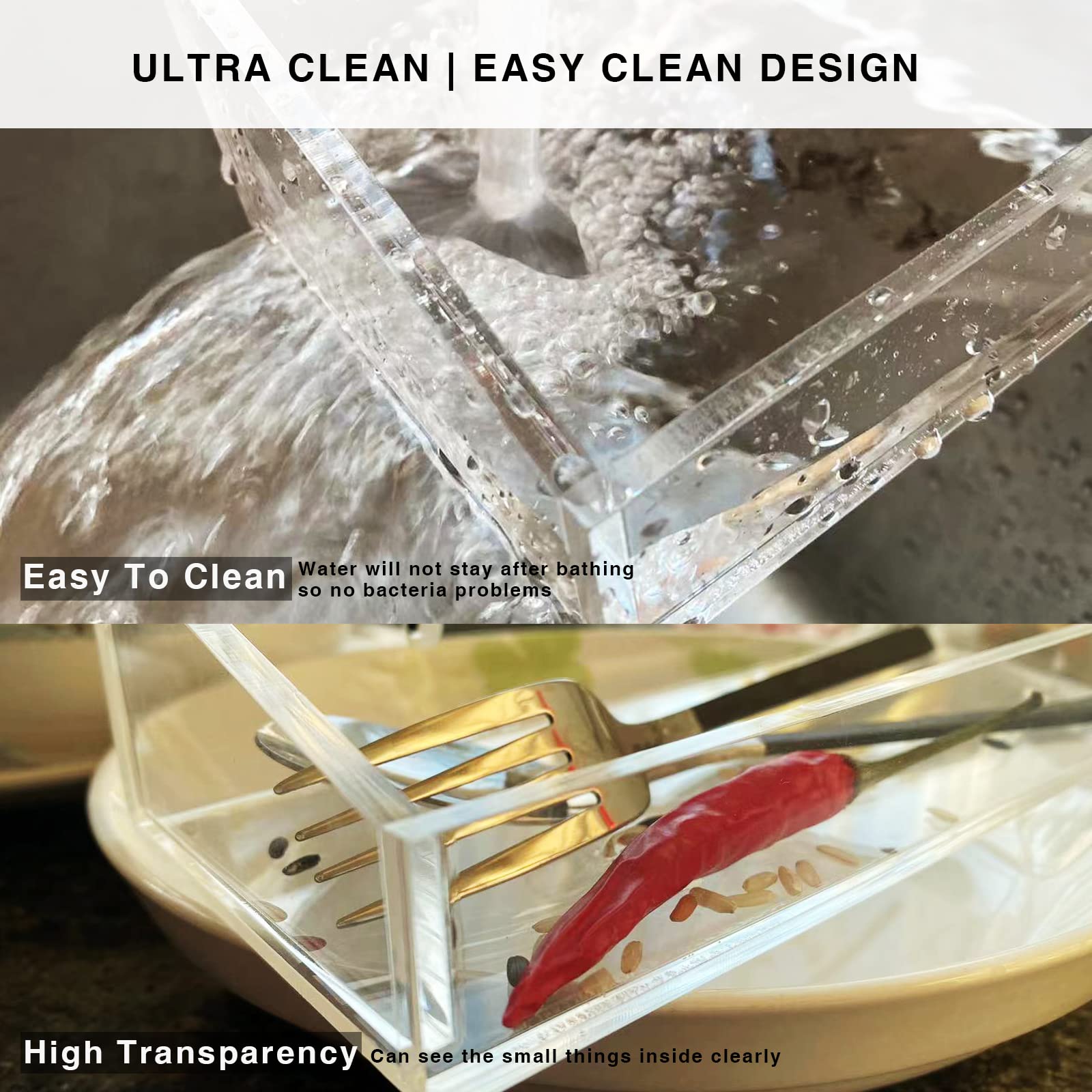 2 Pack Acrylic Shower Caddy Shelves - Self Adhesive Bathroom Storage Organizer for Shampoo, Soap & Toiletries - Waterproof Wall Mounted Shower Shelf for Home, Apartment & Dorm Organization (Perfect for Small Bathrooms & Space Saving)