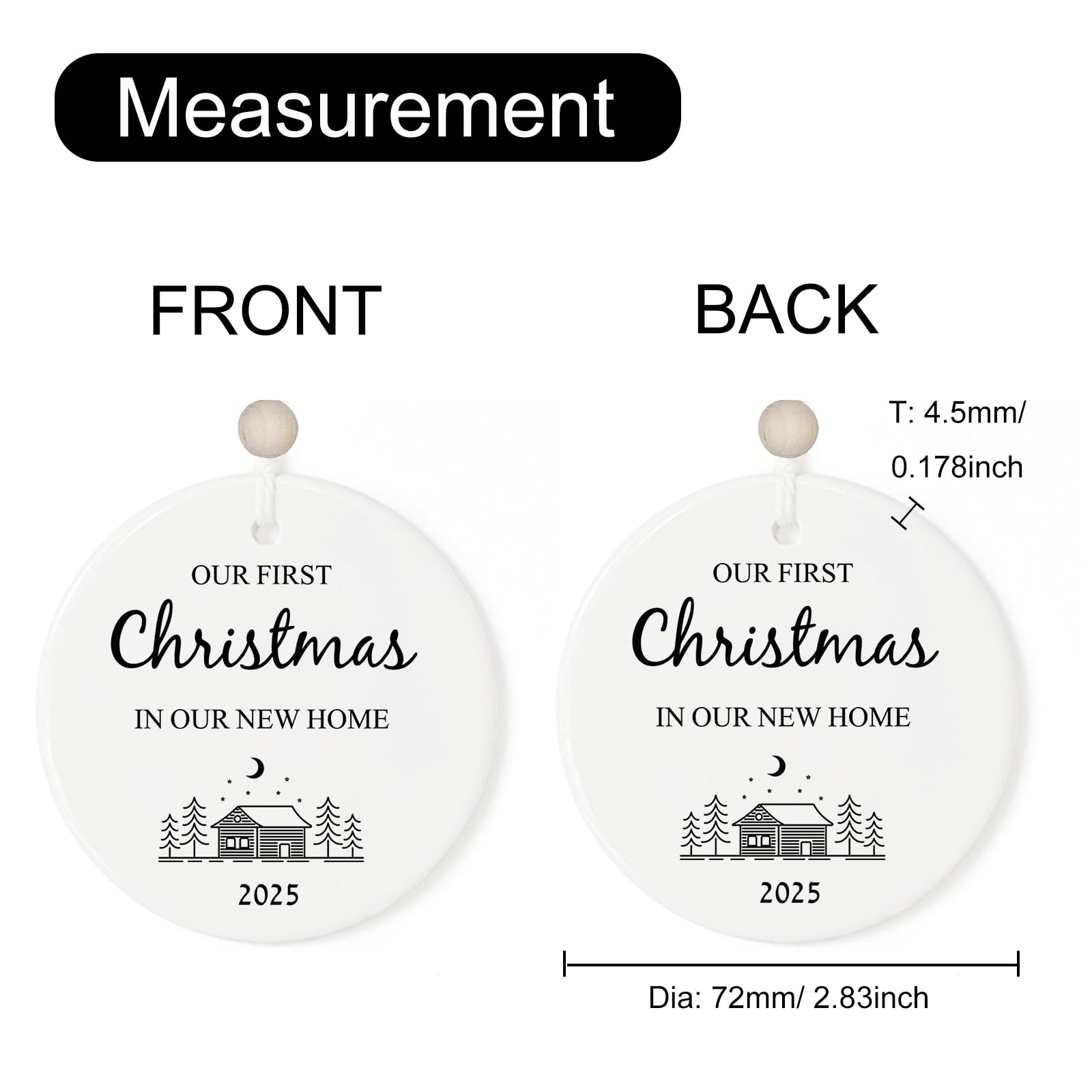 2025 First Christmas in New Home Ornament - Personalized Housewarming Gift for Couples, New Homeowners & Wedding - Perfect for Tree Decor, Mantel Display & Holiday Memories