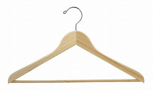 Premium Bamboo Suit Hangers - 10 Pack Wooden Clothes Hangers for Jackets, Coats & Dresses - Space Saving Closet Organizer for Home, Office & Travel